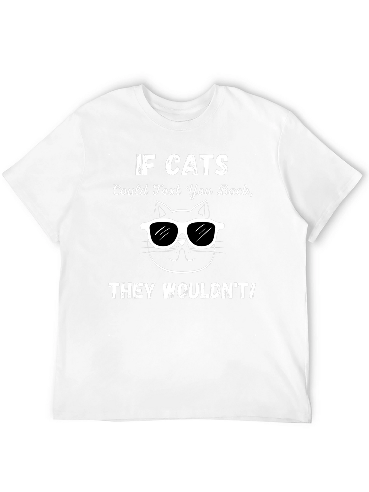 Funny If Cats Could Text Black T-Shirt