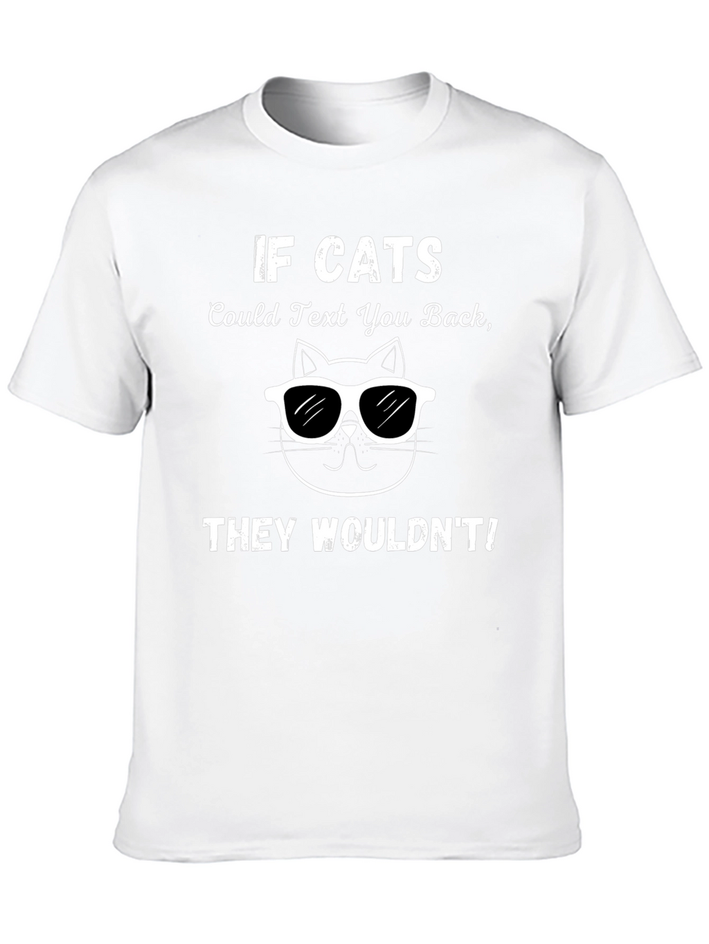 Funny If Cats Could Text Black T-Shirt
