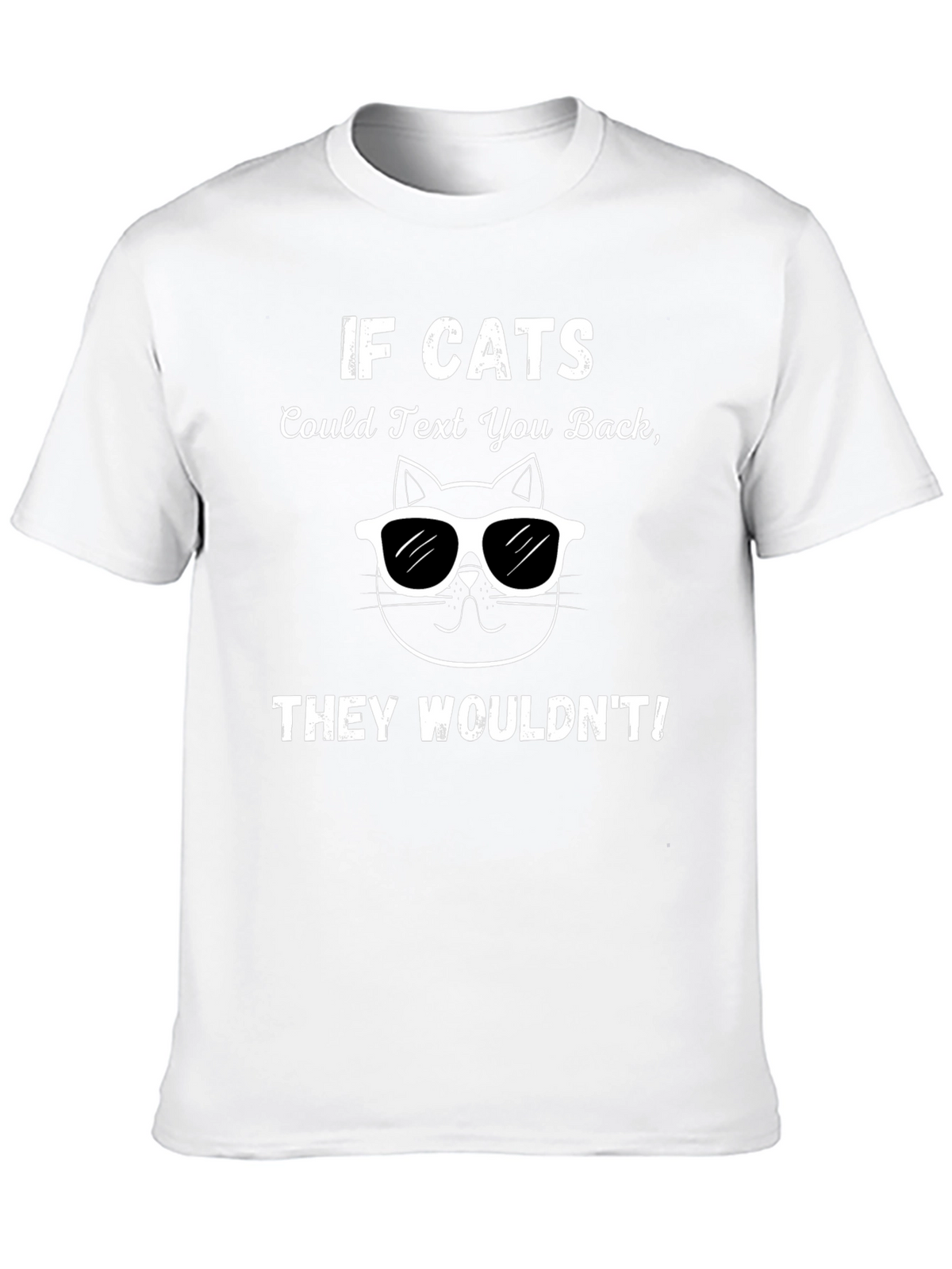 Funny If Cats Could Text Black T-Shirt