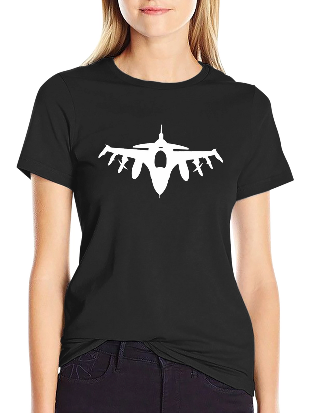 Jet Fighter Graphic Black T-Shirt