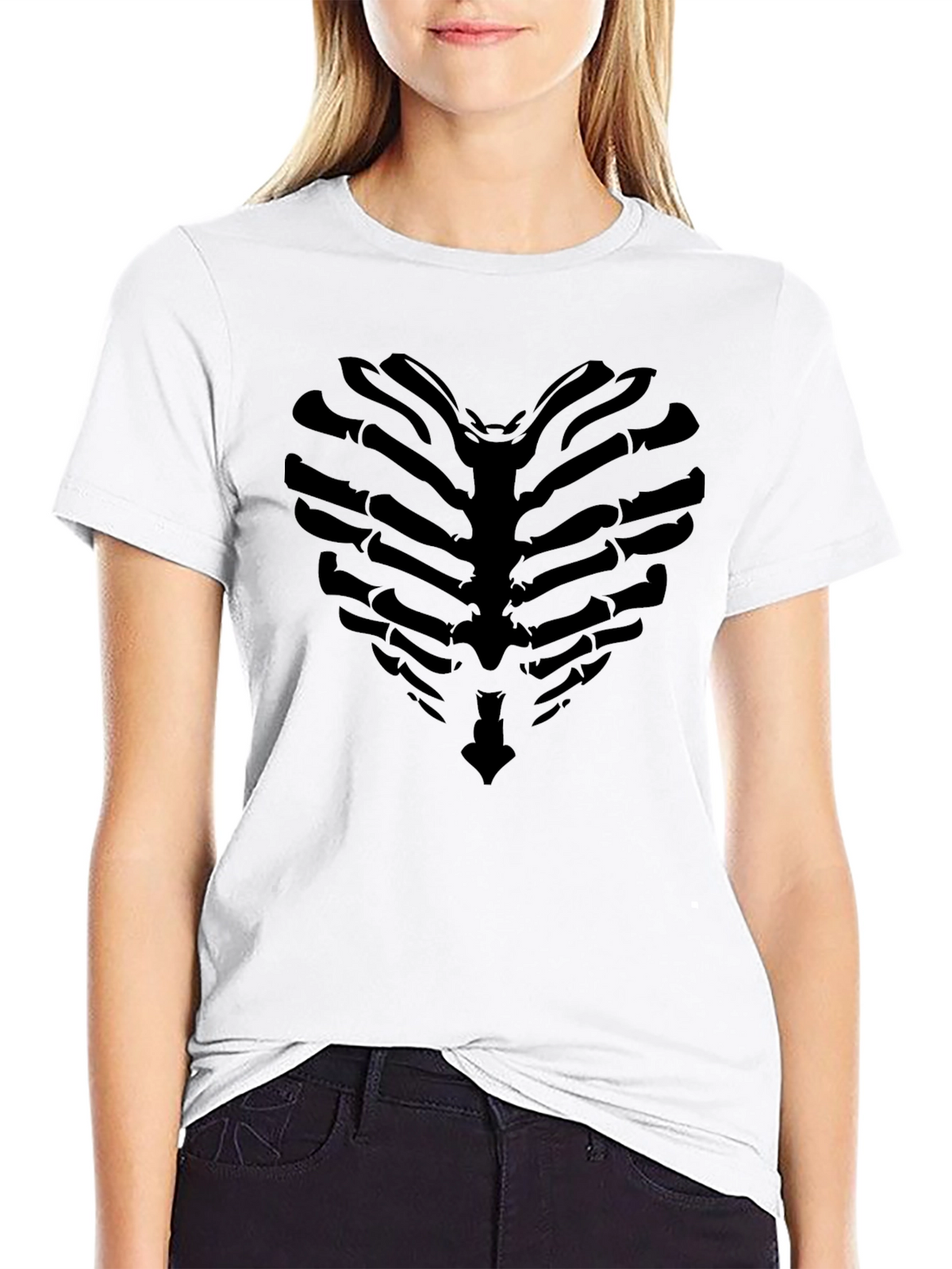 Heart Rib Cage Graphic Tee - Mens Black T-Shirt