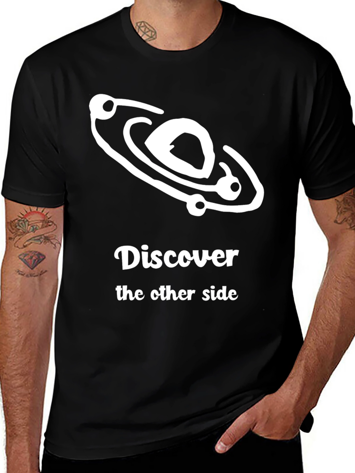 Discover Graphic Tee - Black Cotton T-Shirt