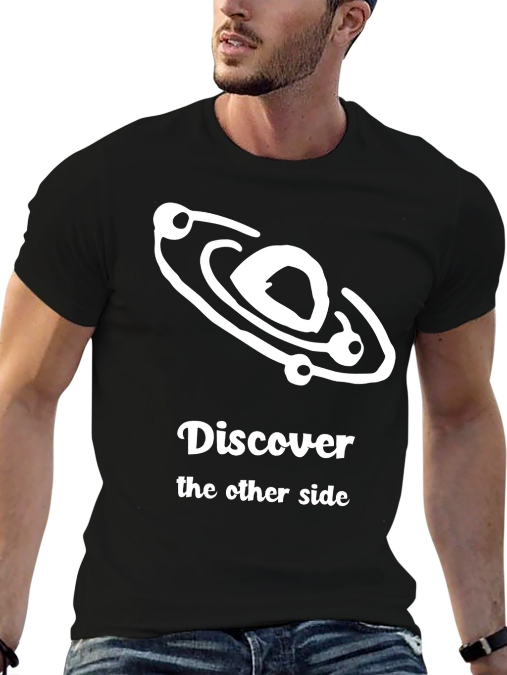 Discover Graphic Tee - Black Cotton T-Shirt