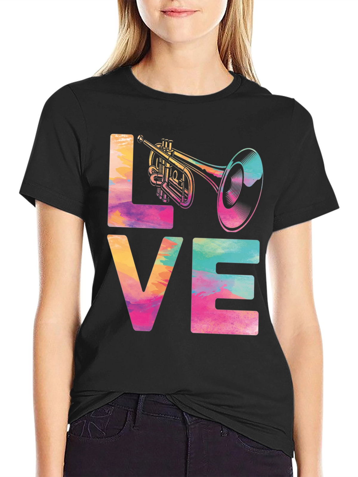 Love Trumpet Graphic Tee - Music Lover T-Shirt