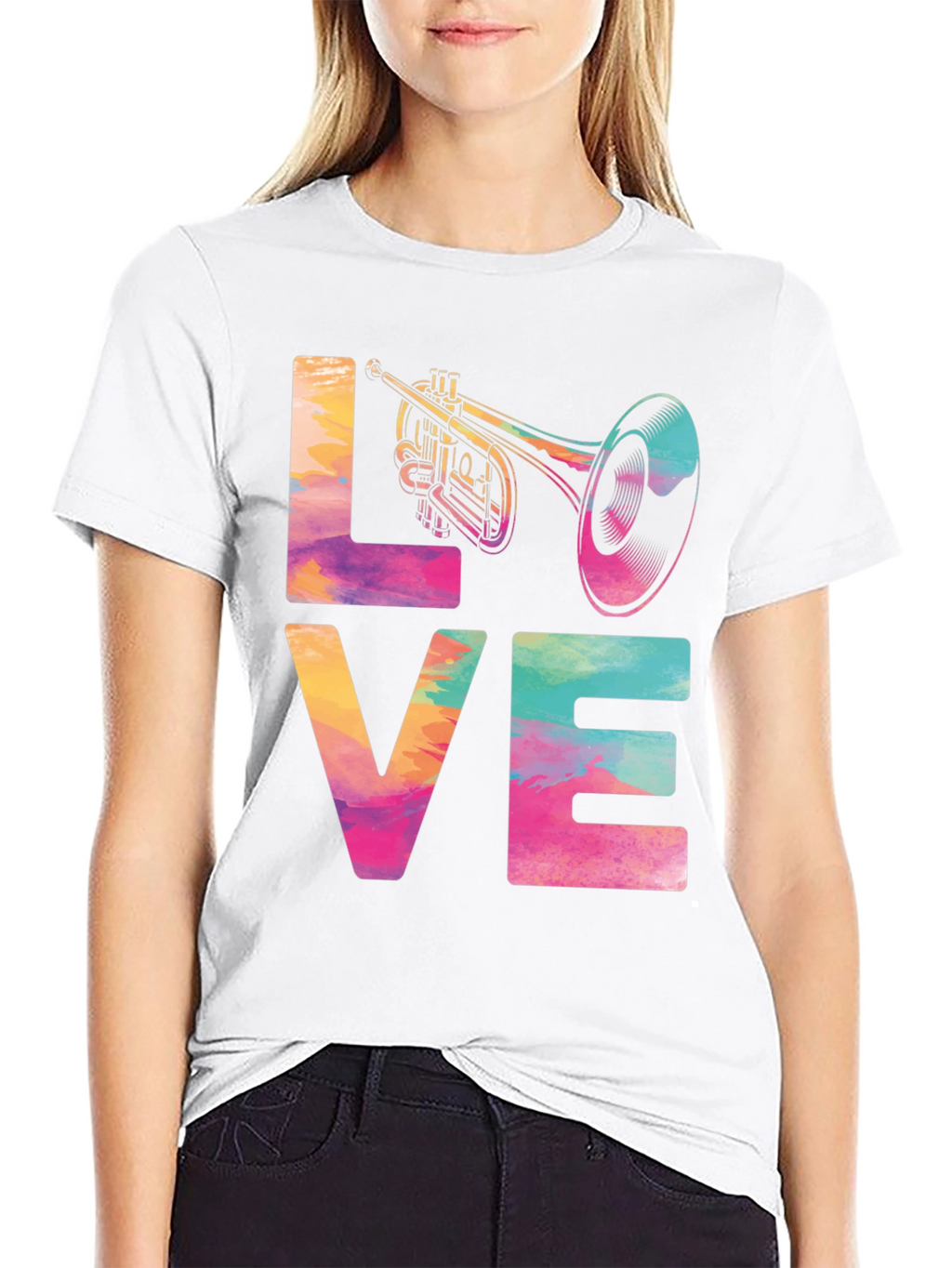 Love Trumpet Graphic Tee - Music Lover T-Shirt