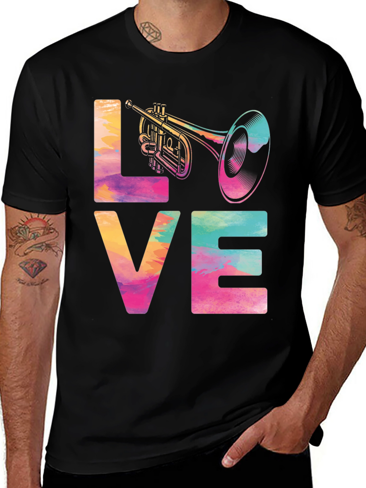 Love Trumpet Graphic Tee - Music Lover T-Shirt