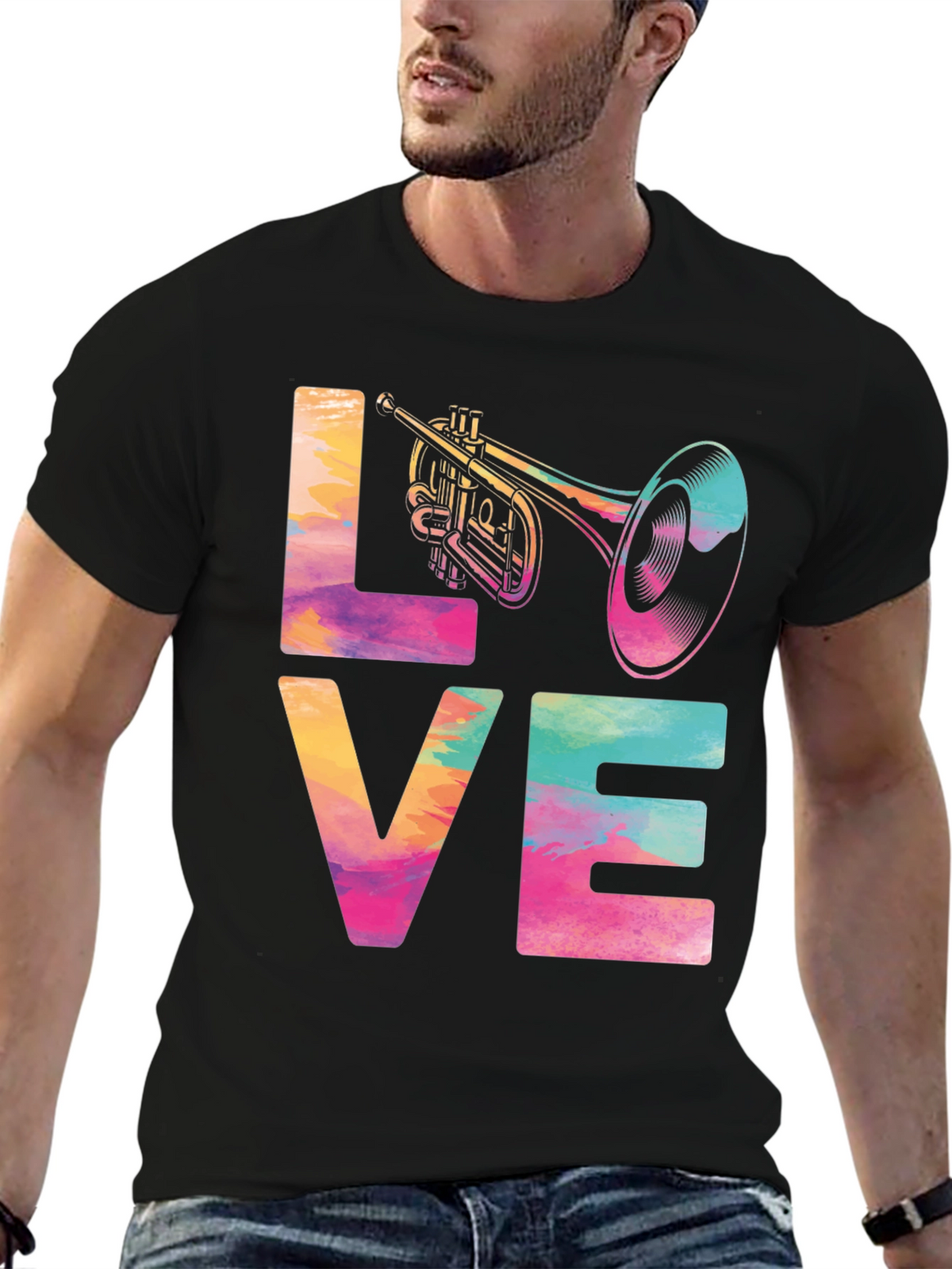 Love Trumpet Graphic Tee - Music Lover T-Shirt