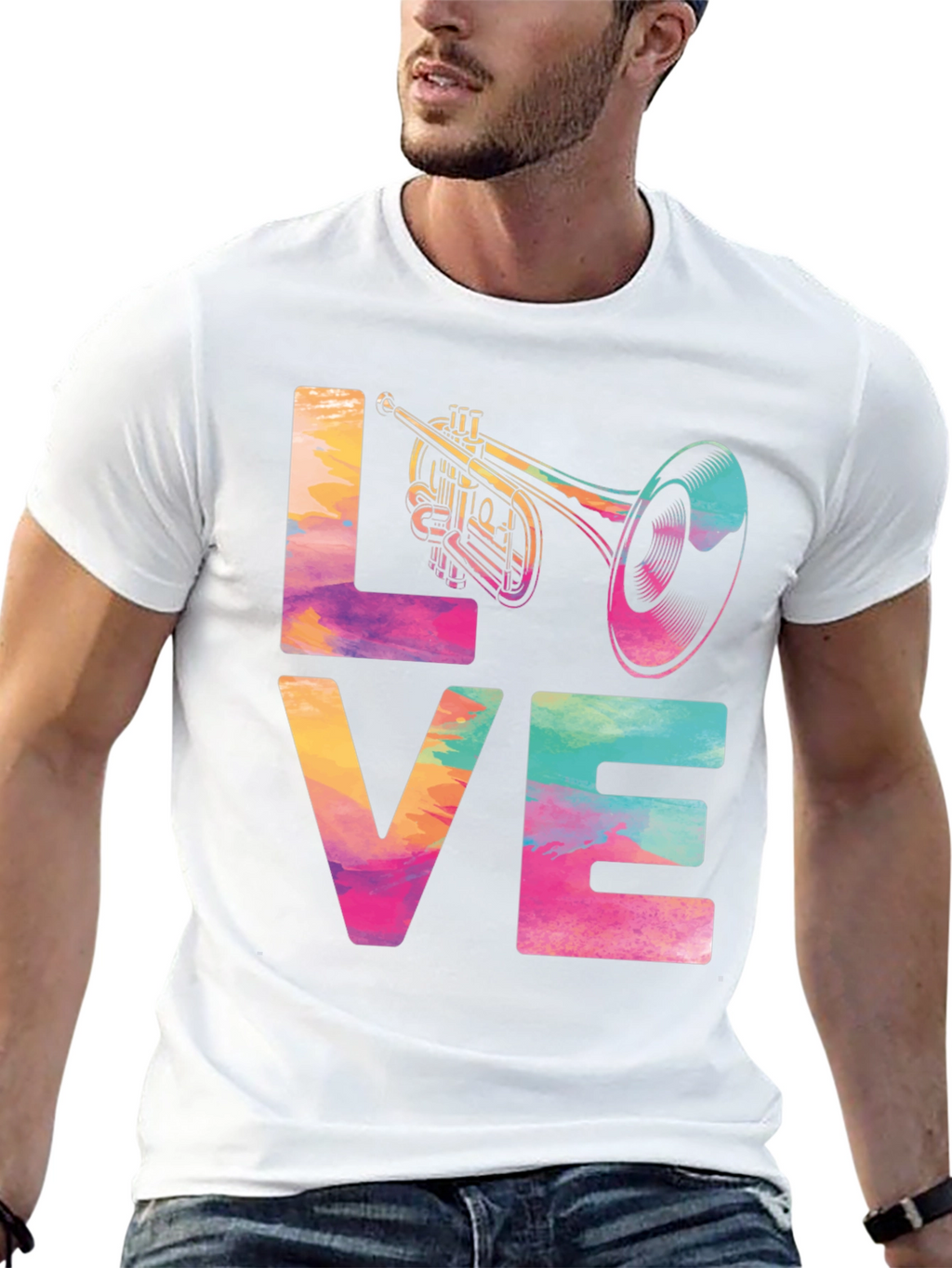 Love Trumpet Graphic Tee - Music Lover T-Shirt