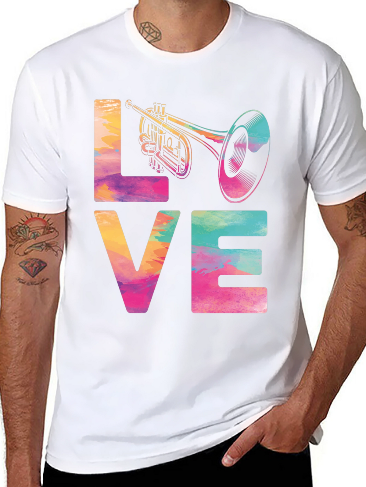 Love Trumpet Graphic Tee - Music Lover T-Shirt