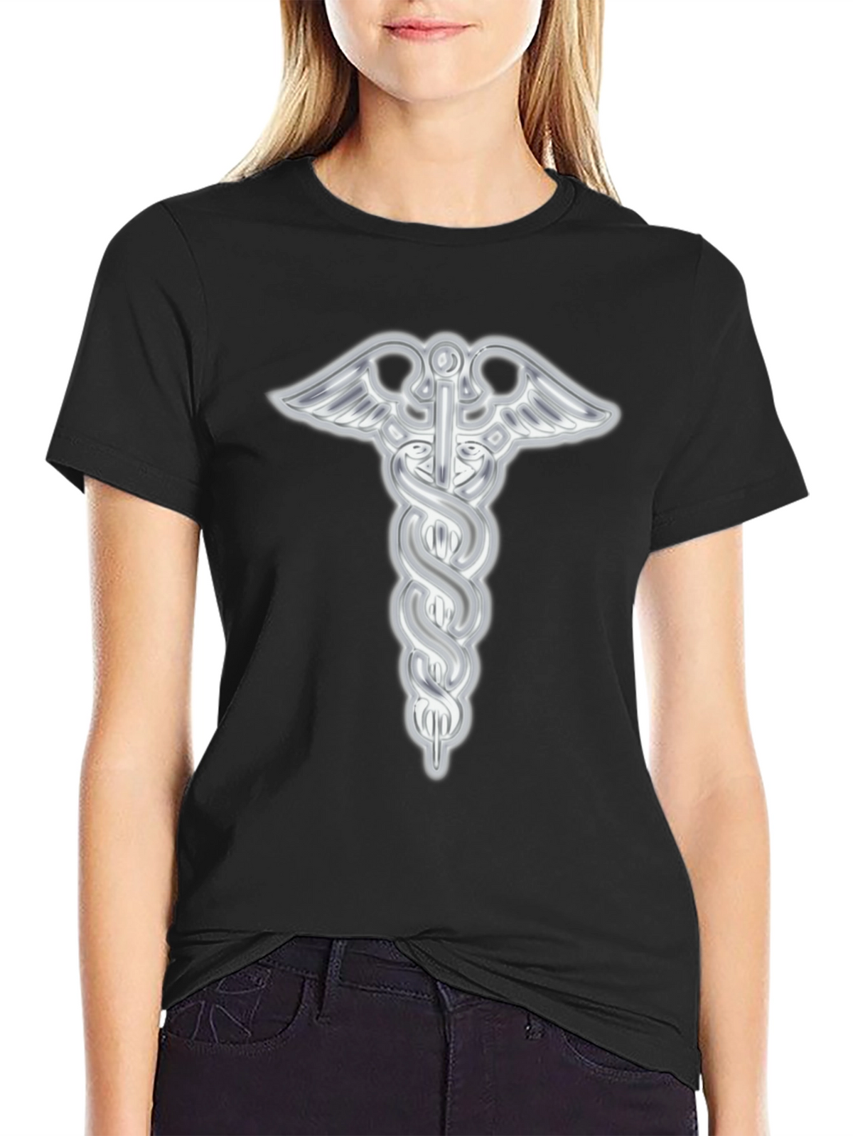 Caduceus Symbol Black T-Shirt
