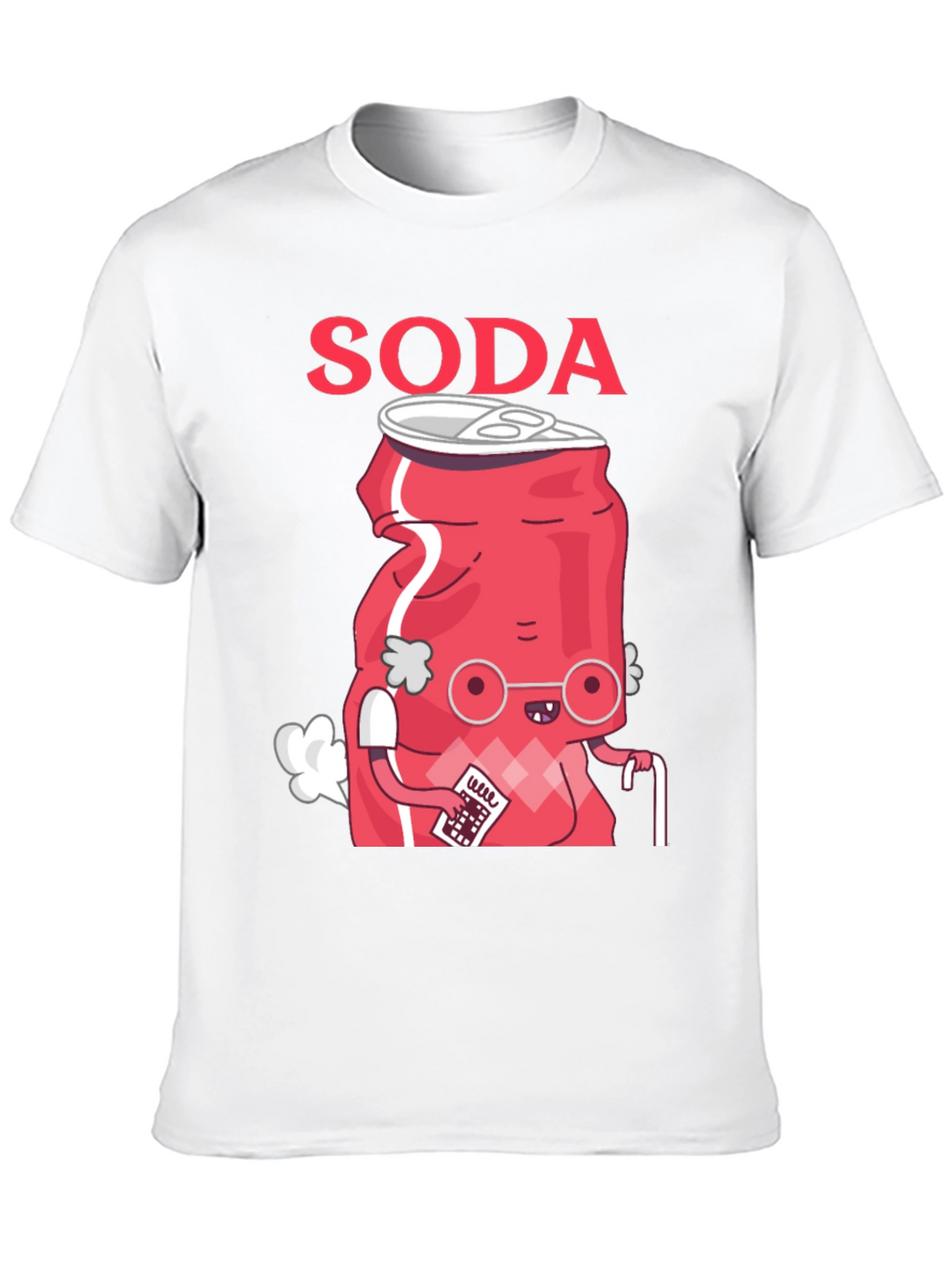 Funny Soda Cartoon T-Shirt - Black Cotton Blend Tee
