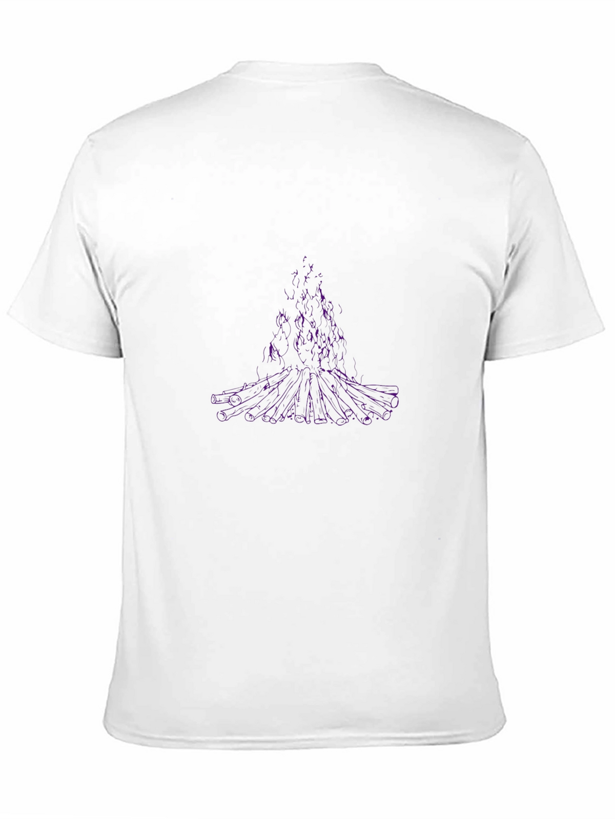 Abstract Purple Tree Graphic Black T-Shirt