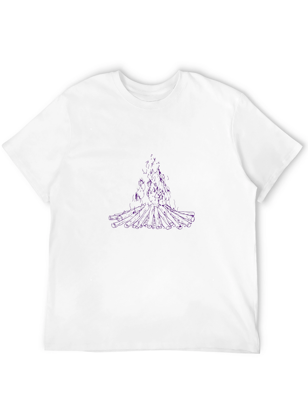 Abstract Purple Tree Graphic Black T-Shirt