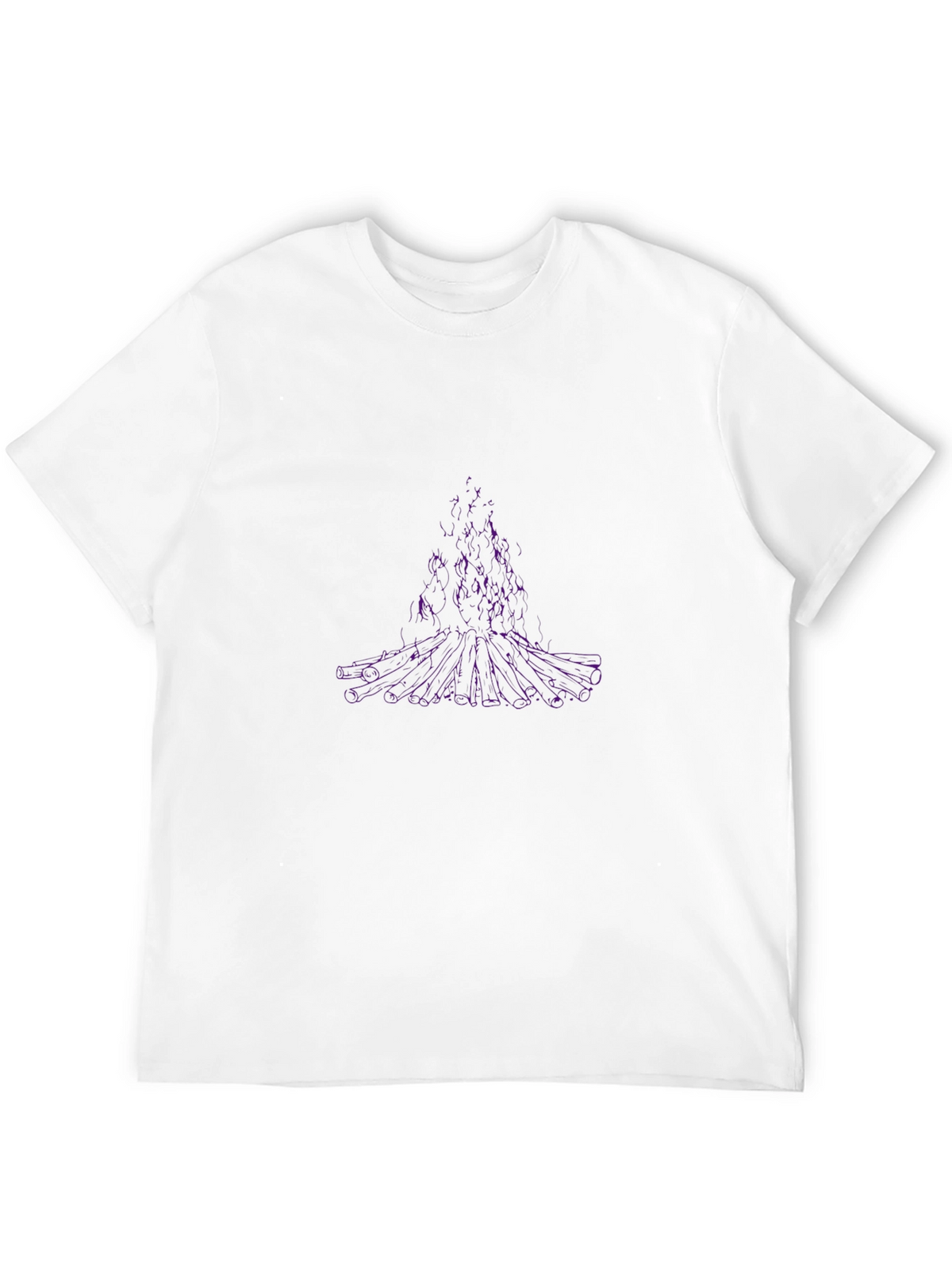 Abstract Purple Tree Graphic Black T-Shirt