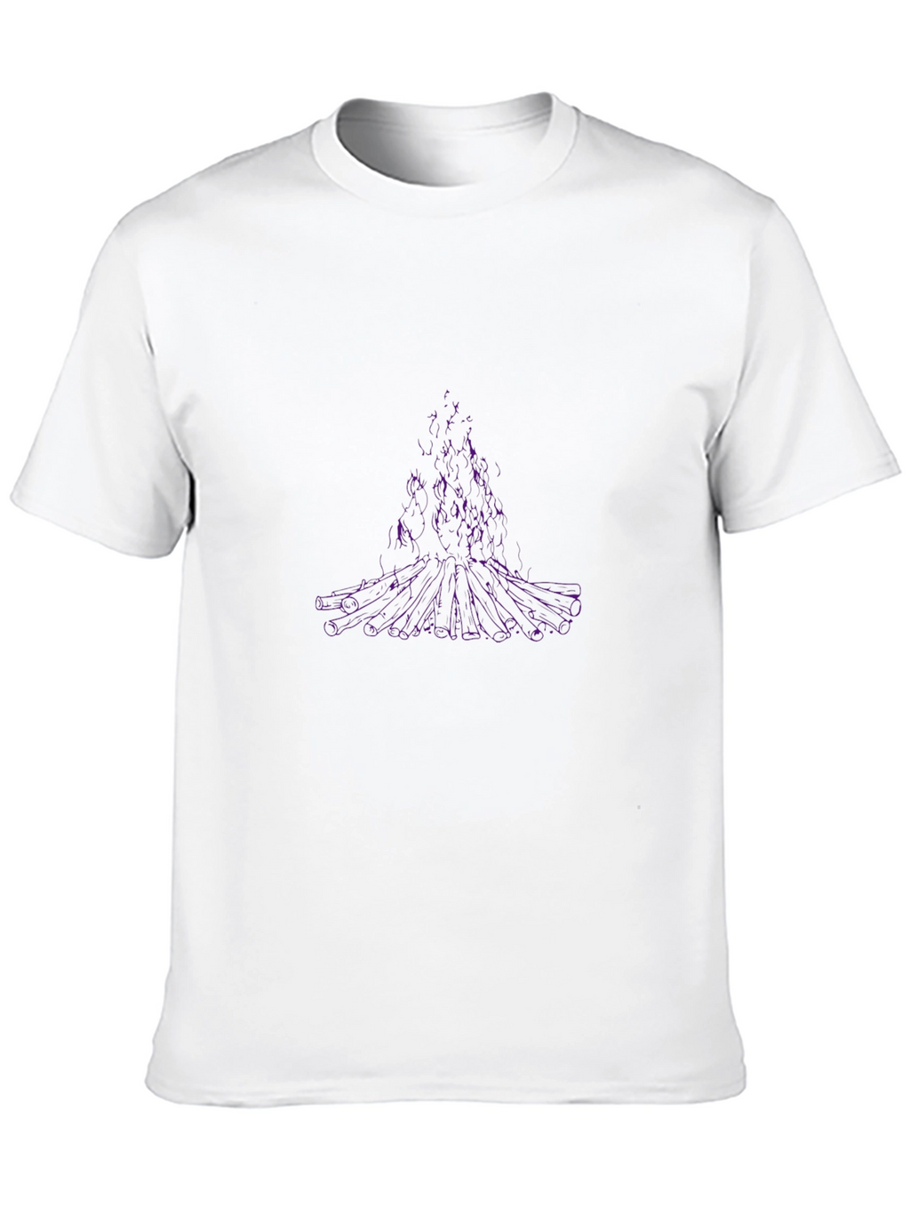 Abstract Purple Tree Graphic Black T-Shirt
