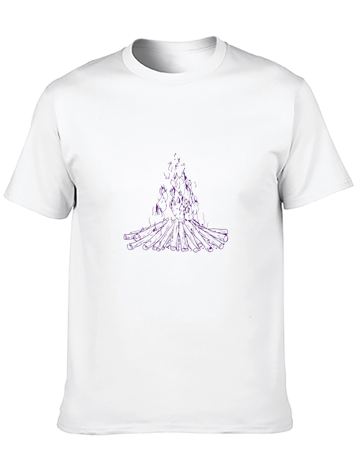 Abstract Purple Tree Graphic Black T-Shirt