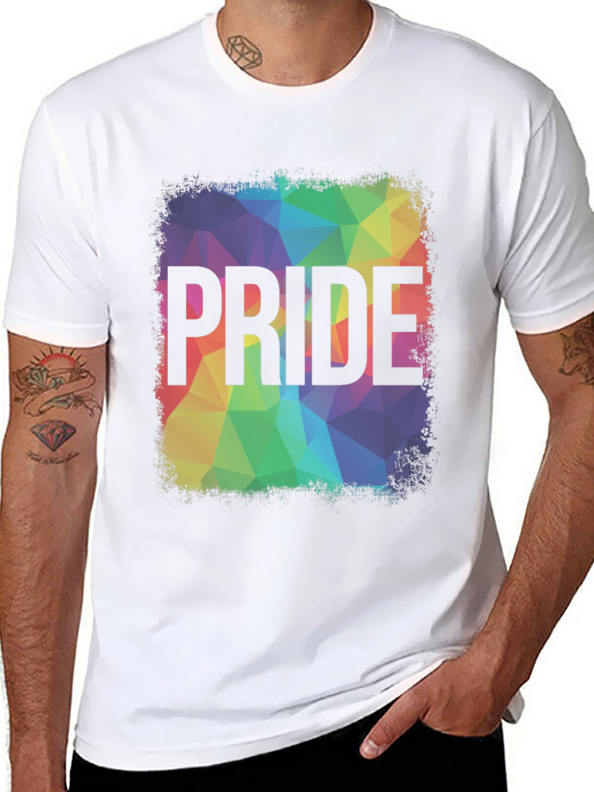 Pride Rainbow Graphic Tee - Mens Black T-Shirt