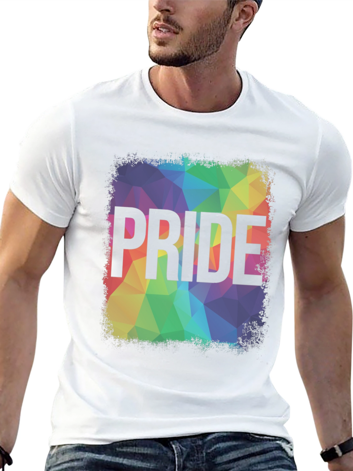 Pride Rainbow Graphic Tee - Mens Black T-Shirt