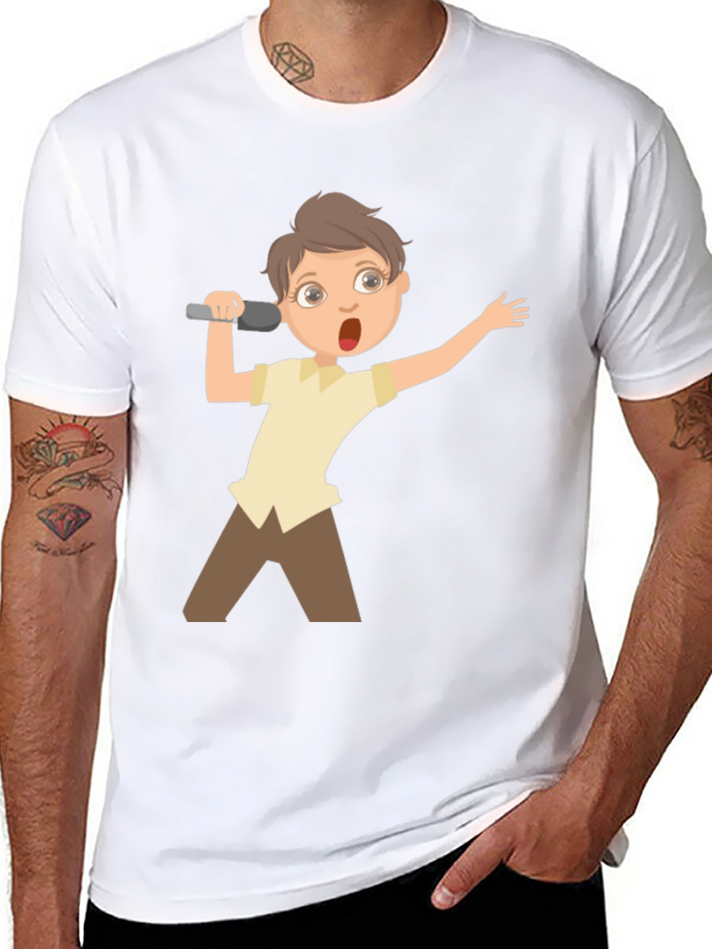 Boy Singer Graphic Tee - Black Unisex T-Shirt