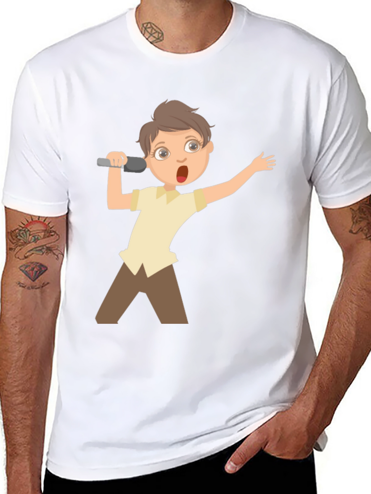 Boy Singer Graphic Tee - Black Unisex T-Shirt