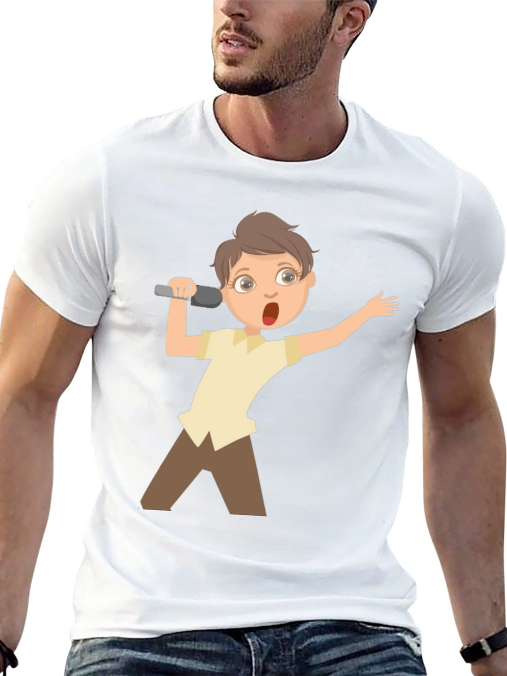 Boy Singer Graphic Tee - Black Unisex T-Shirt