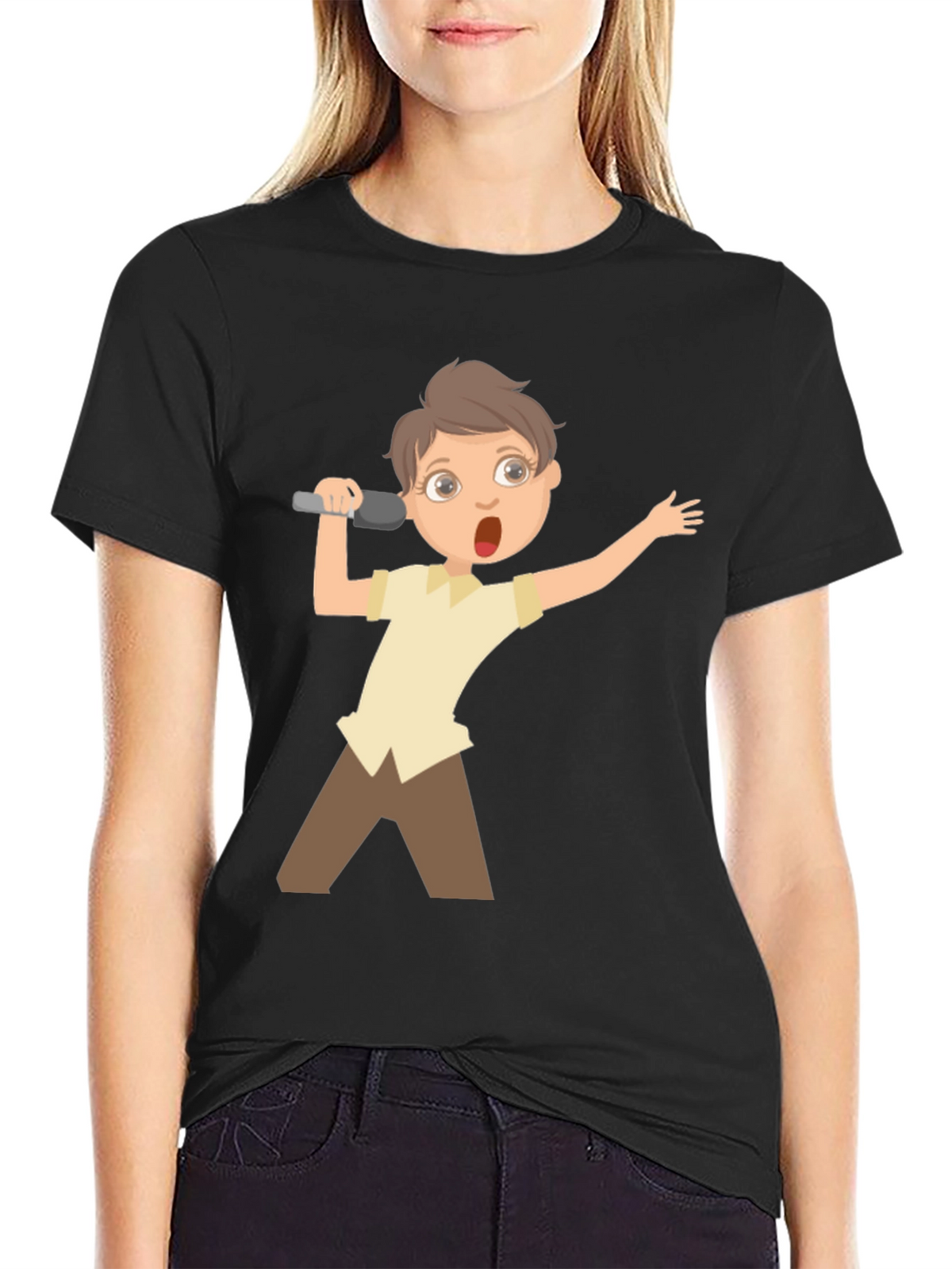 Boy Singer Graphic Tee - Black Unisex T-Shirt