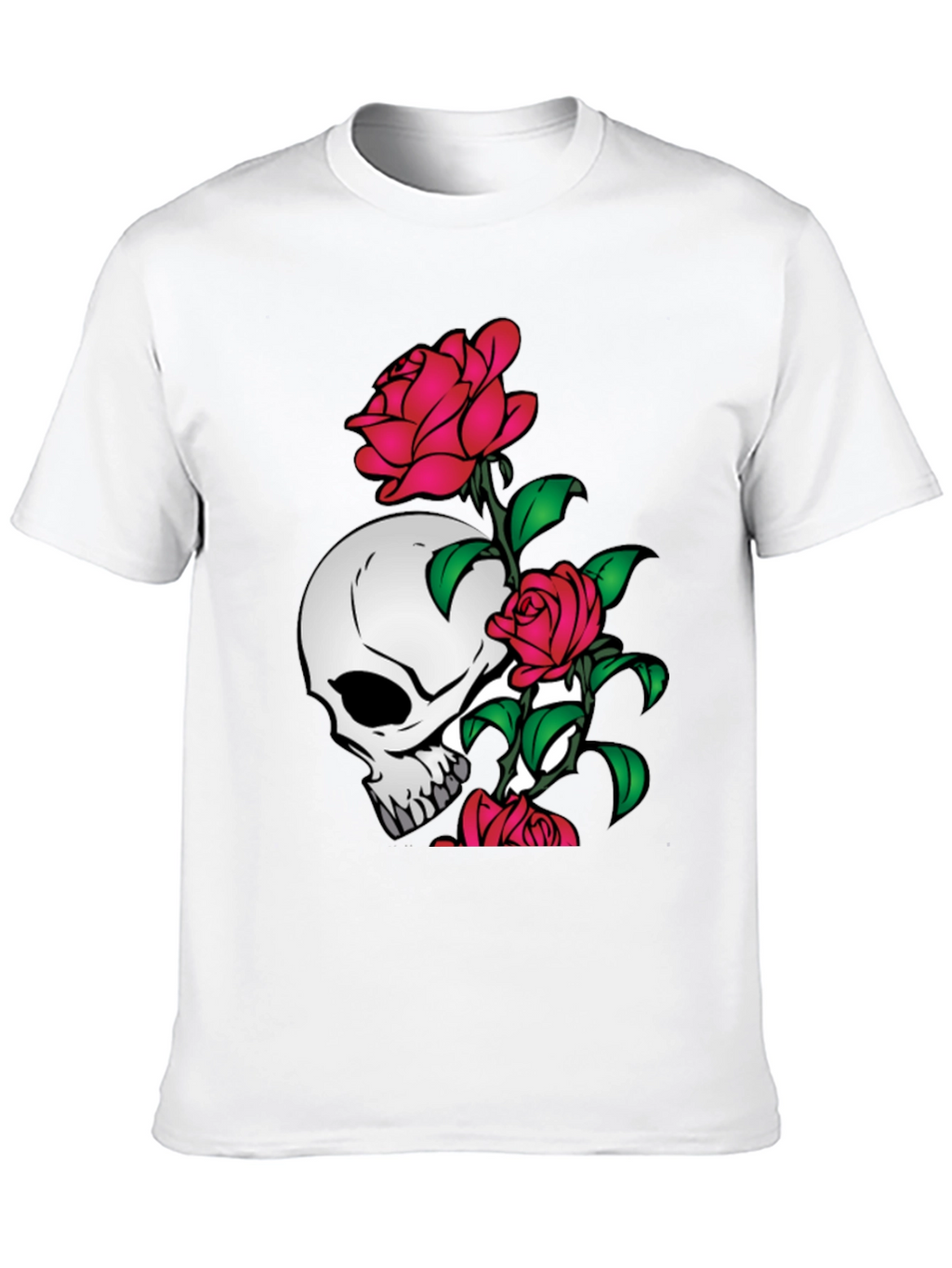 Skull and Roses Graphic Tee - Black