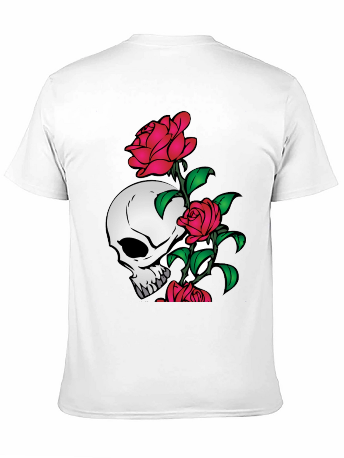 Skull and Roses Graphic Tee - Black