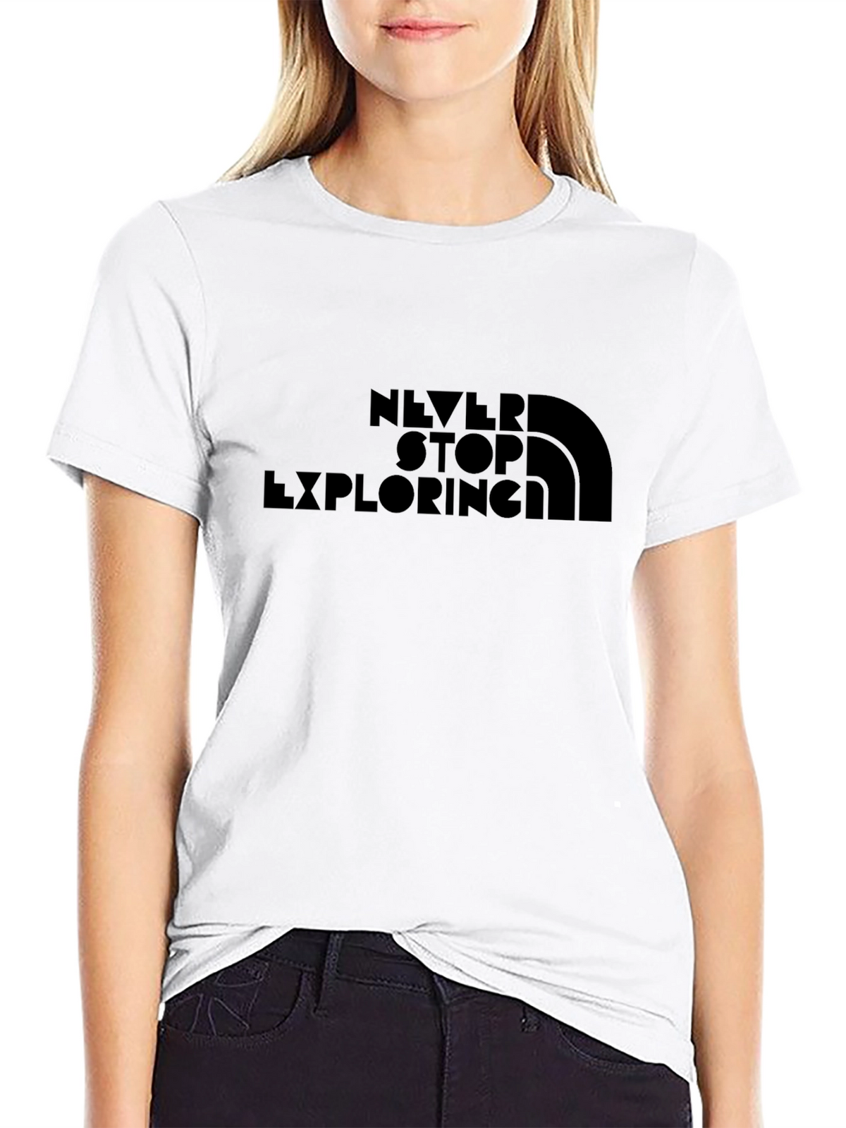 Never Stop Exploring Graphic Tee - Black