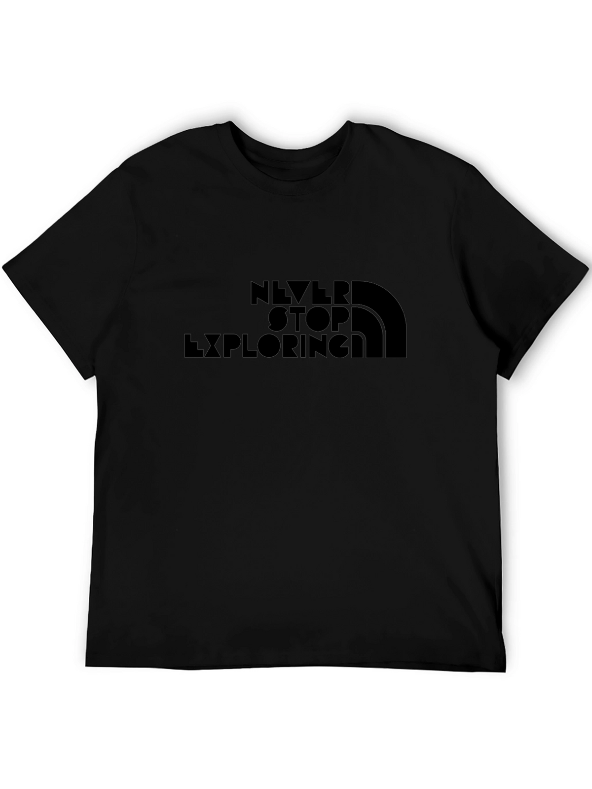 Never Stop Exploring Graphic Tee - Black