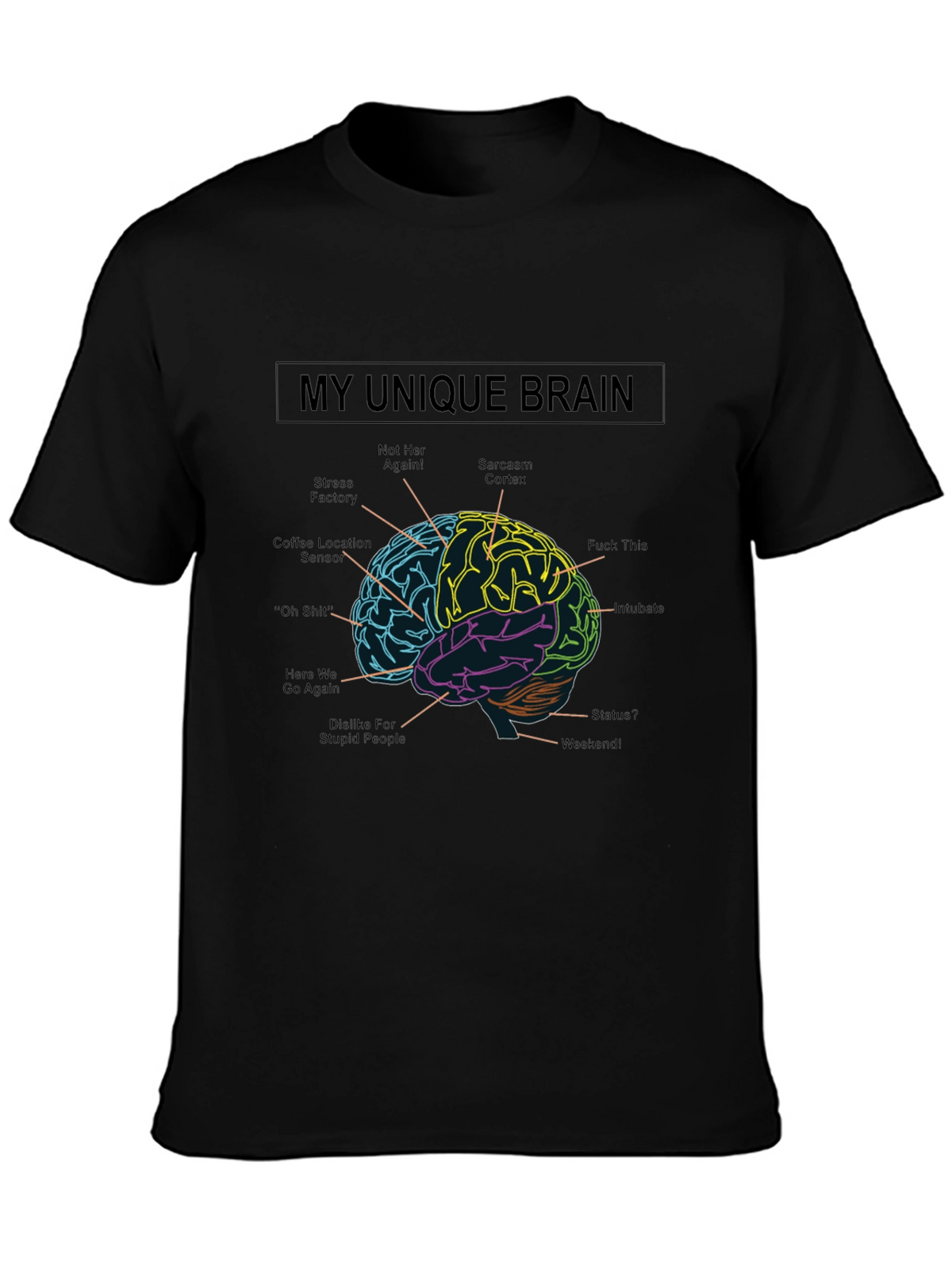 My Unique Brain Graphic Tee - Sarcasm T-Shirt