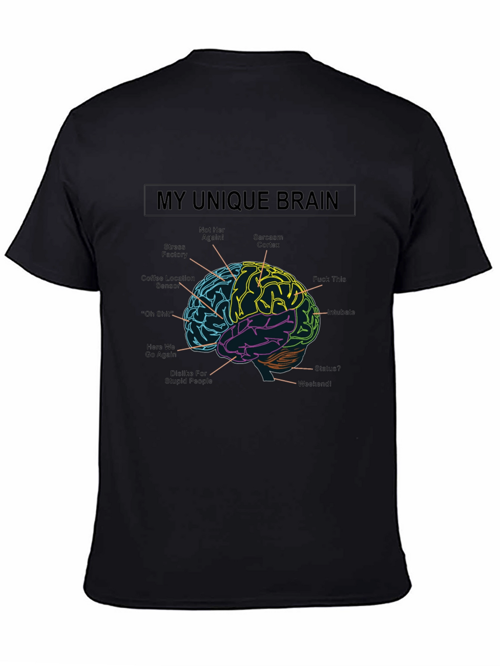 My Unique Brain Graphic Tee - Sarcasm T-Shirt