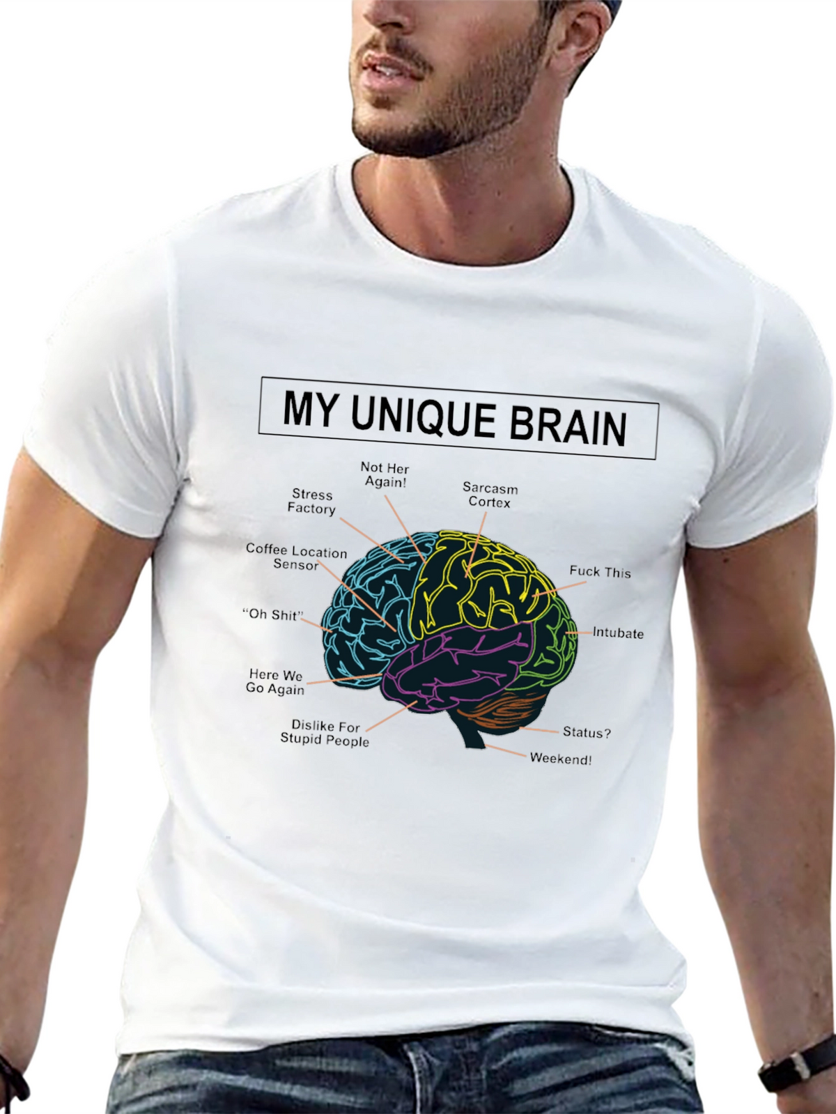 My Unique Brain Graphic Tee - Sarcasm T-Shirt