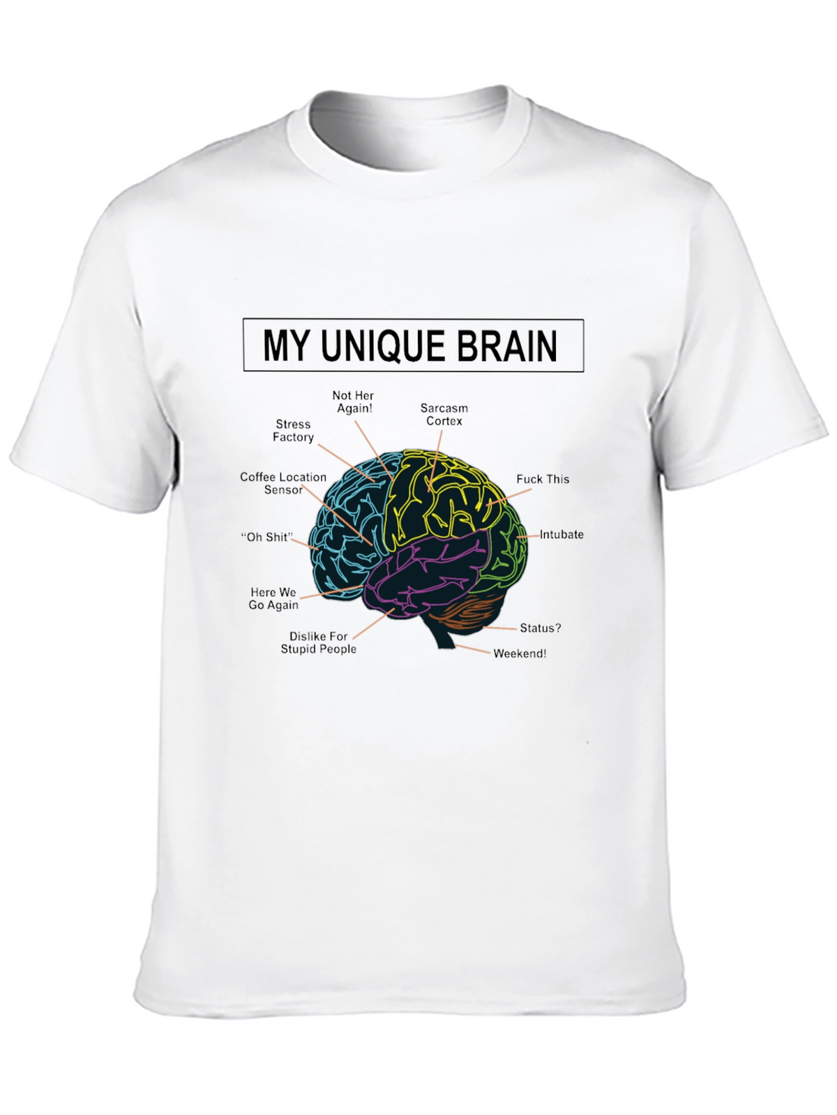 My Unique Brain Graphic Tee - Sarcasm T-Shirt