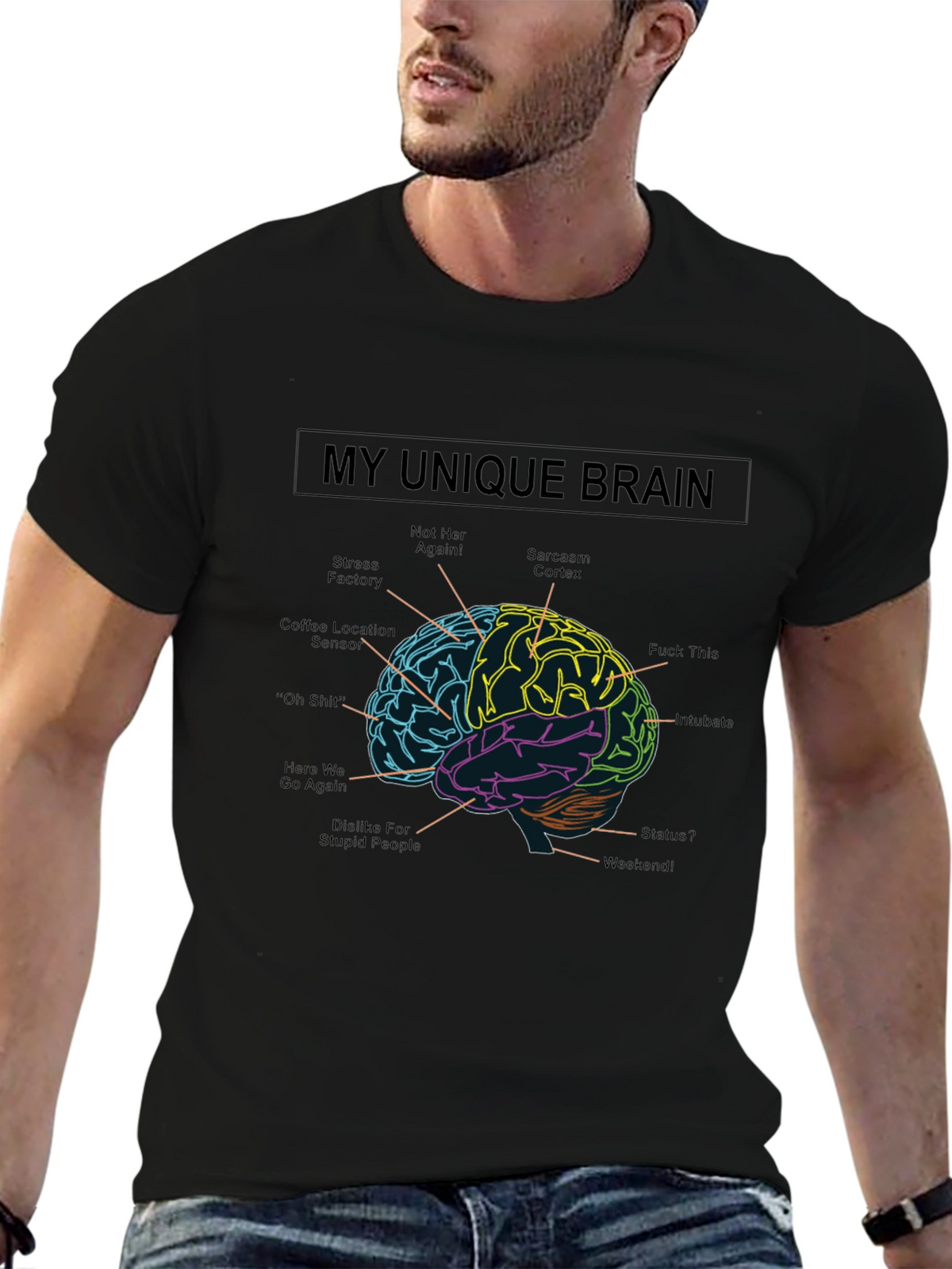 My Unique Brain Graphic Tee - Sarcasm T-Shirt