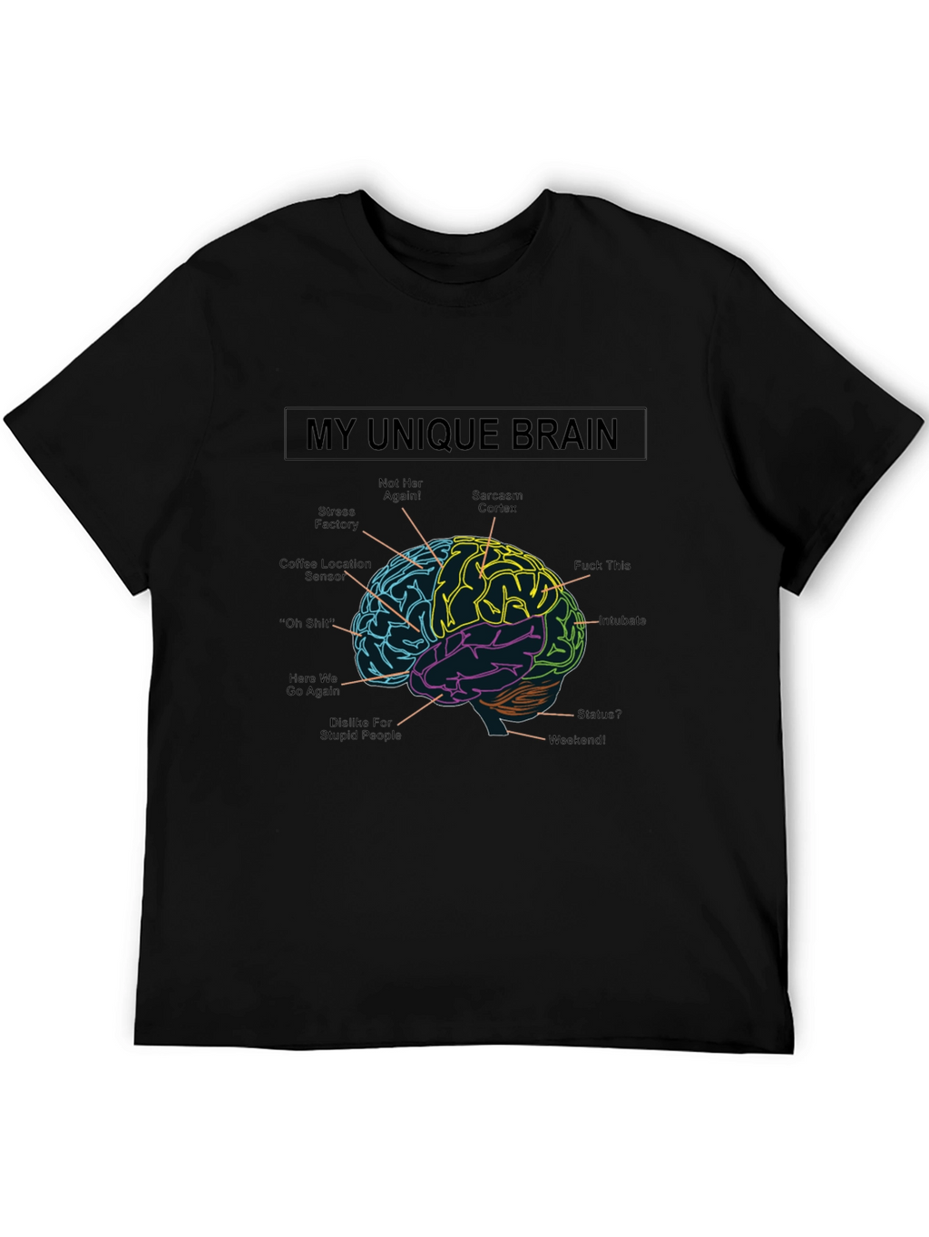 My Unique Brain Graphic Tee - Sarcasm T-Shirt