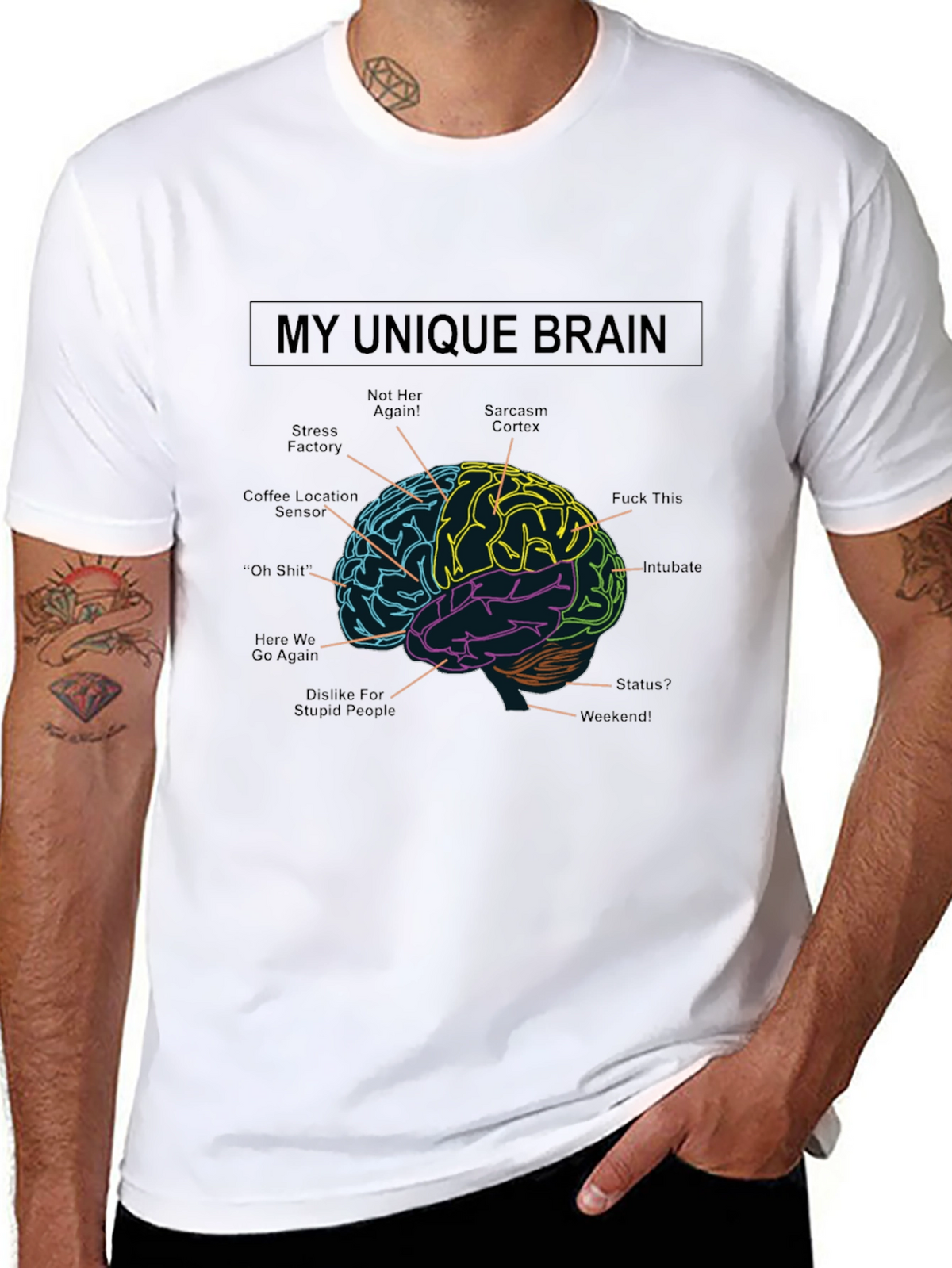My Unique Brain Graphic Tee - Sarcasm T-Shirt