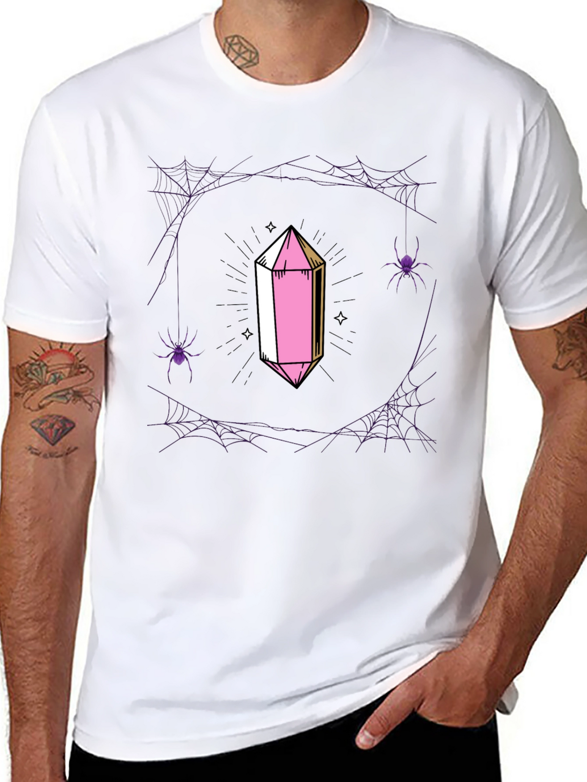 Crystal & Spiderweb Graphic T-Shirt