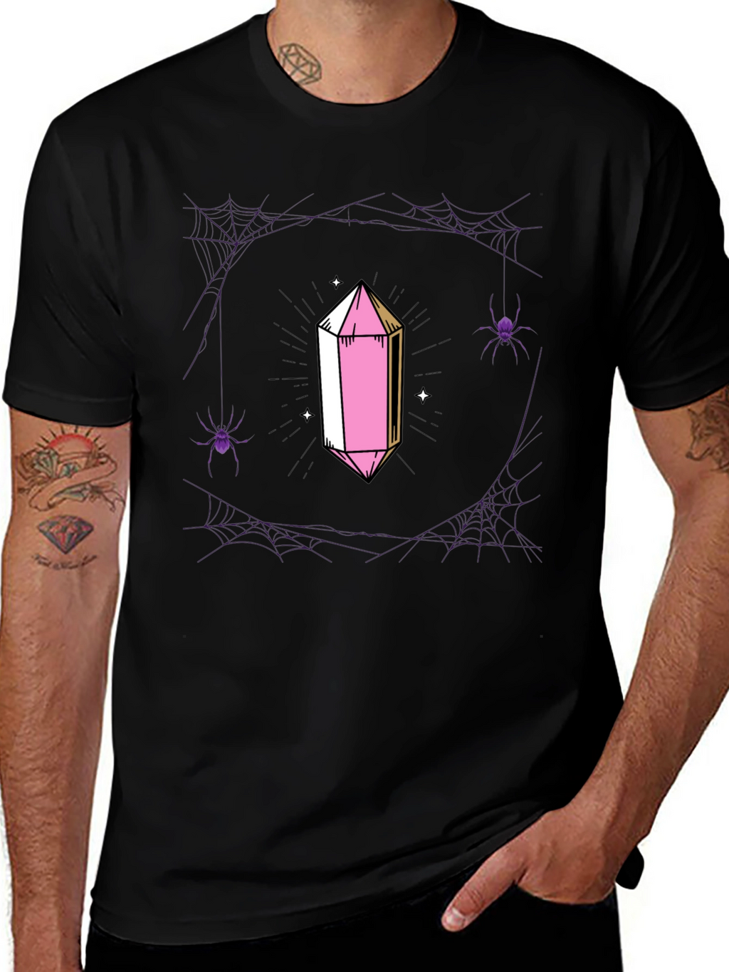 Crystal & Spiderweb Graphic T-Shirt