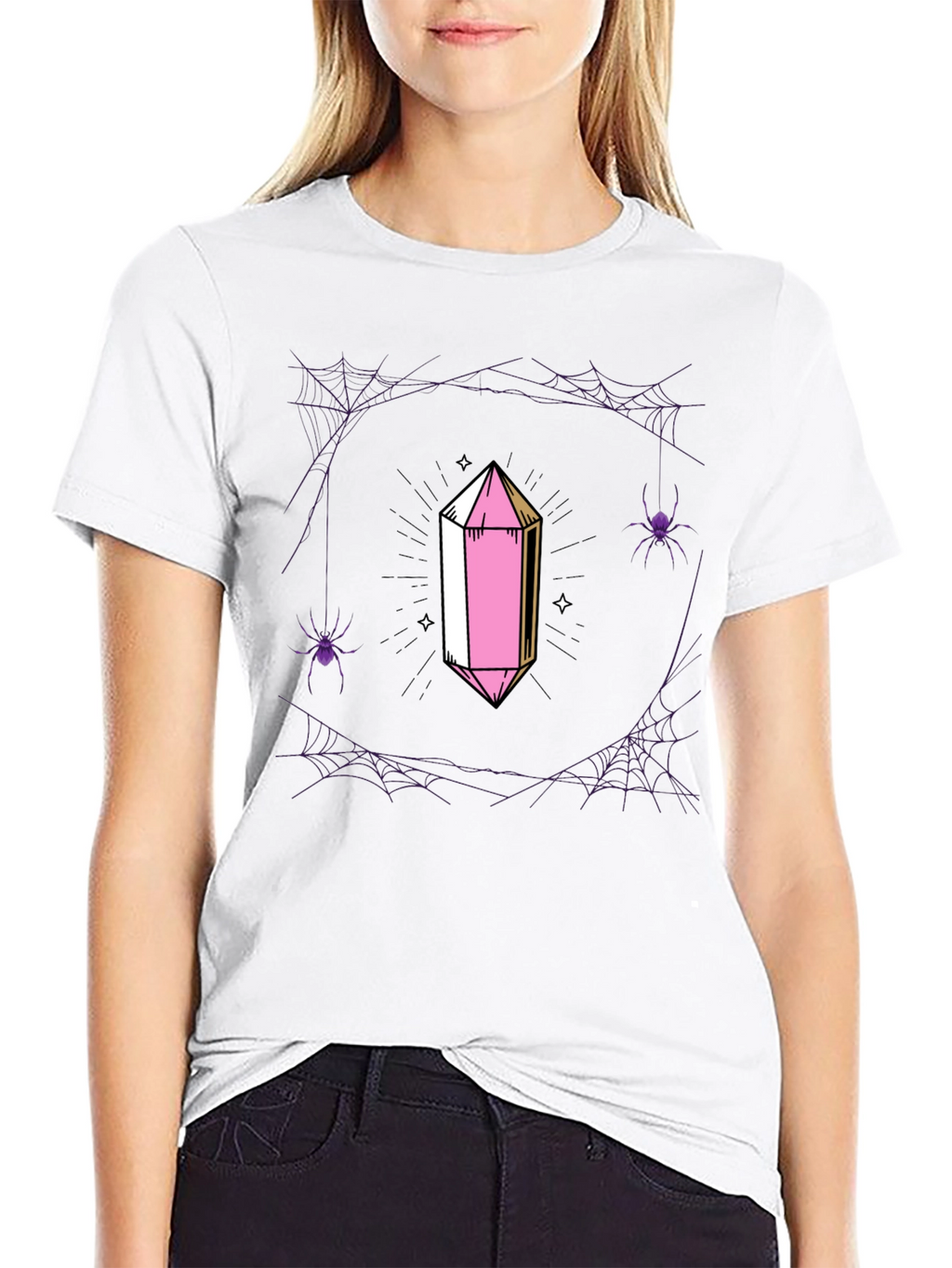 Crystal & Spiderweb Graphic T-Shirt