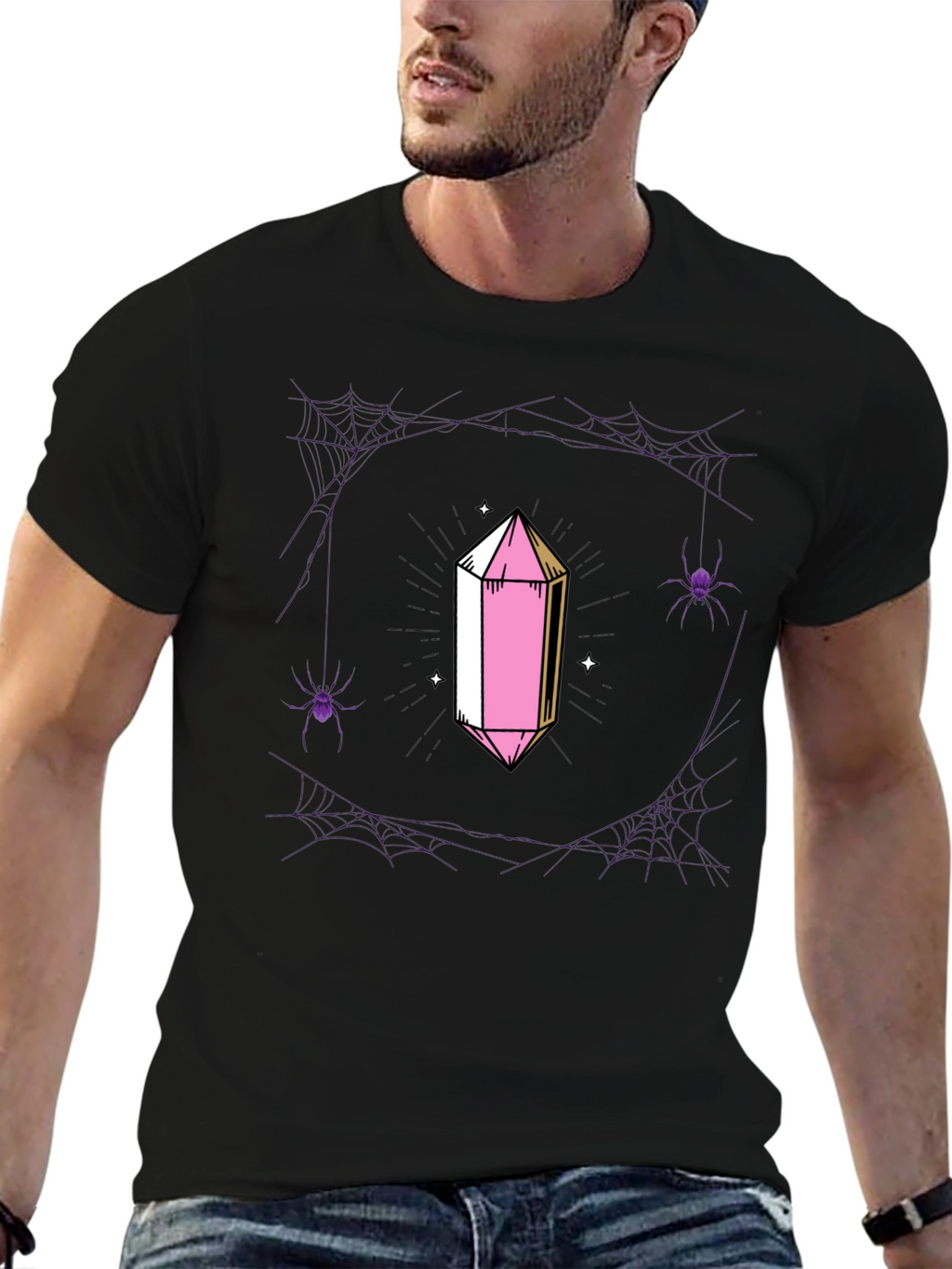Crystal & Spiderweb Graphic T-Shirt