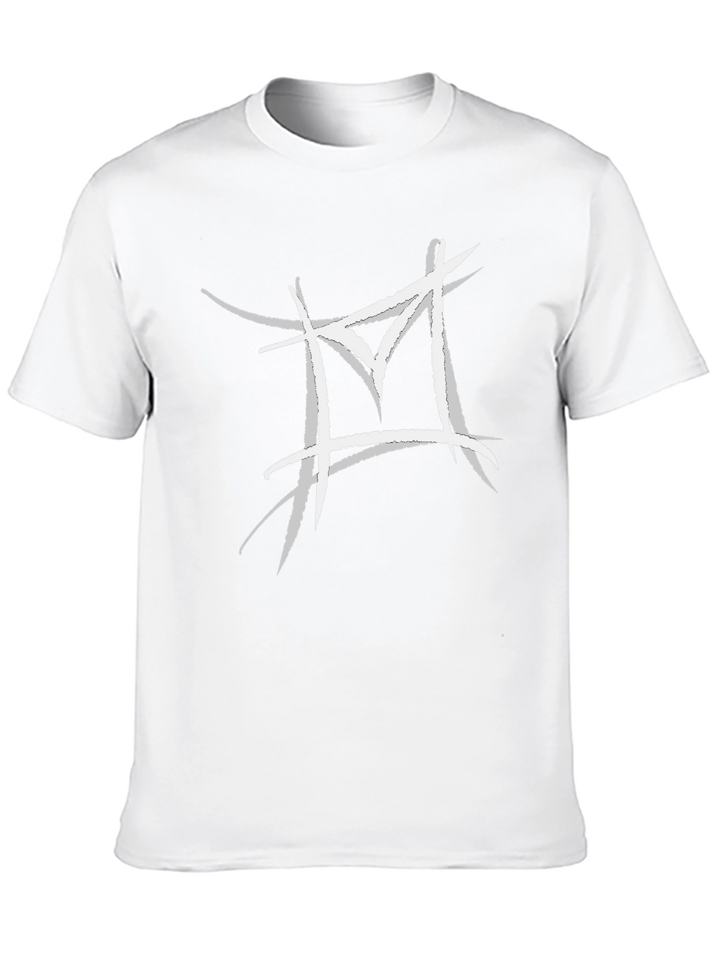 Abstract White Logo Black T-Shirt