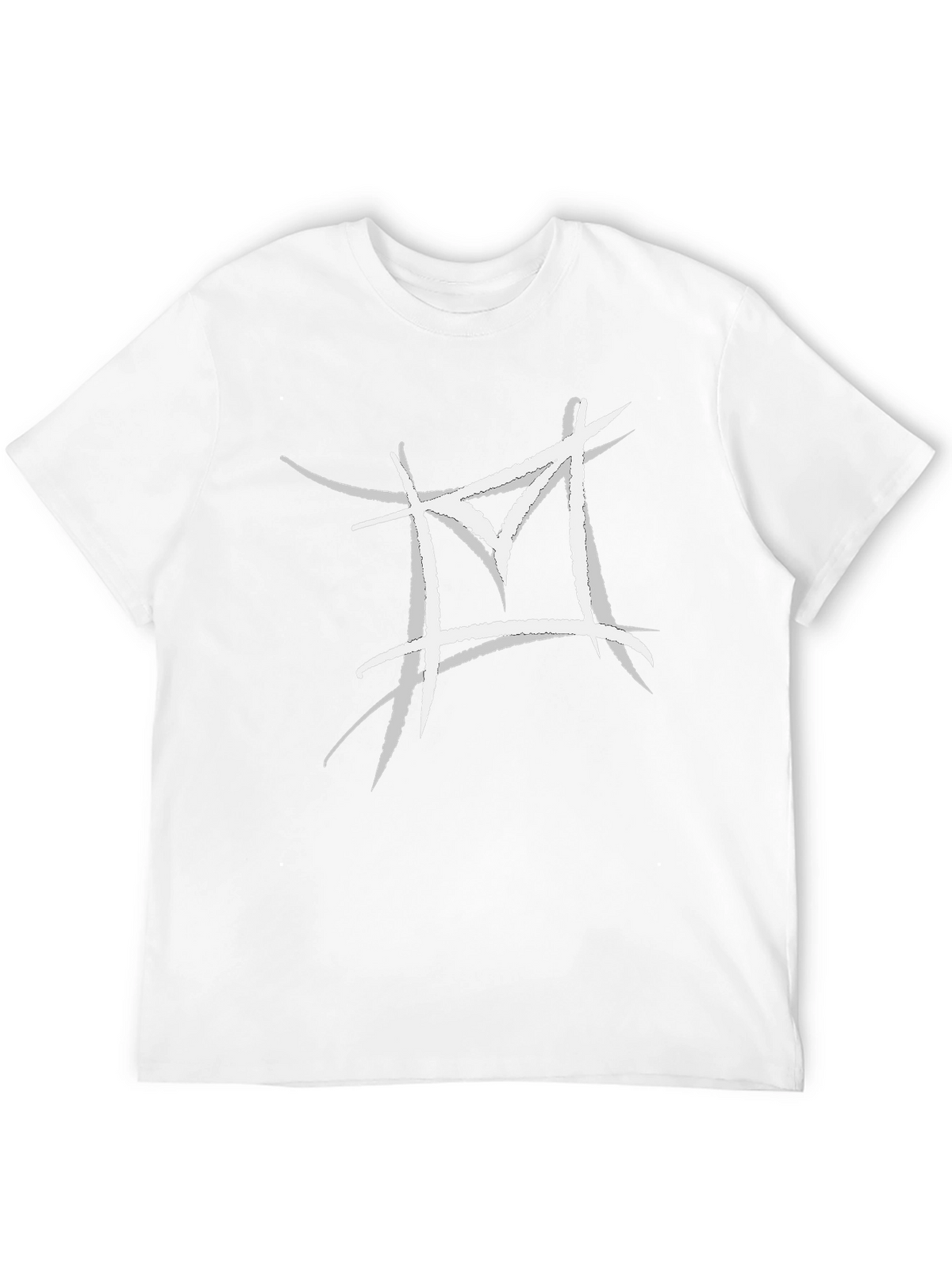 Abstract White Logo Black T-Shirt