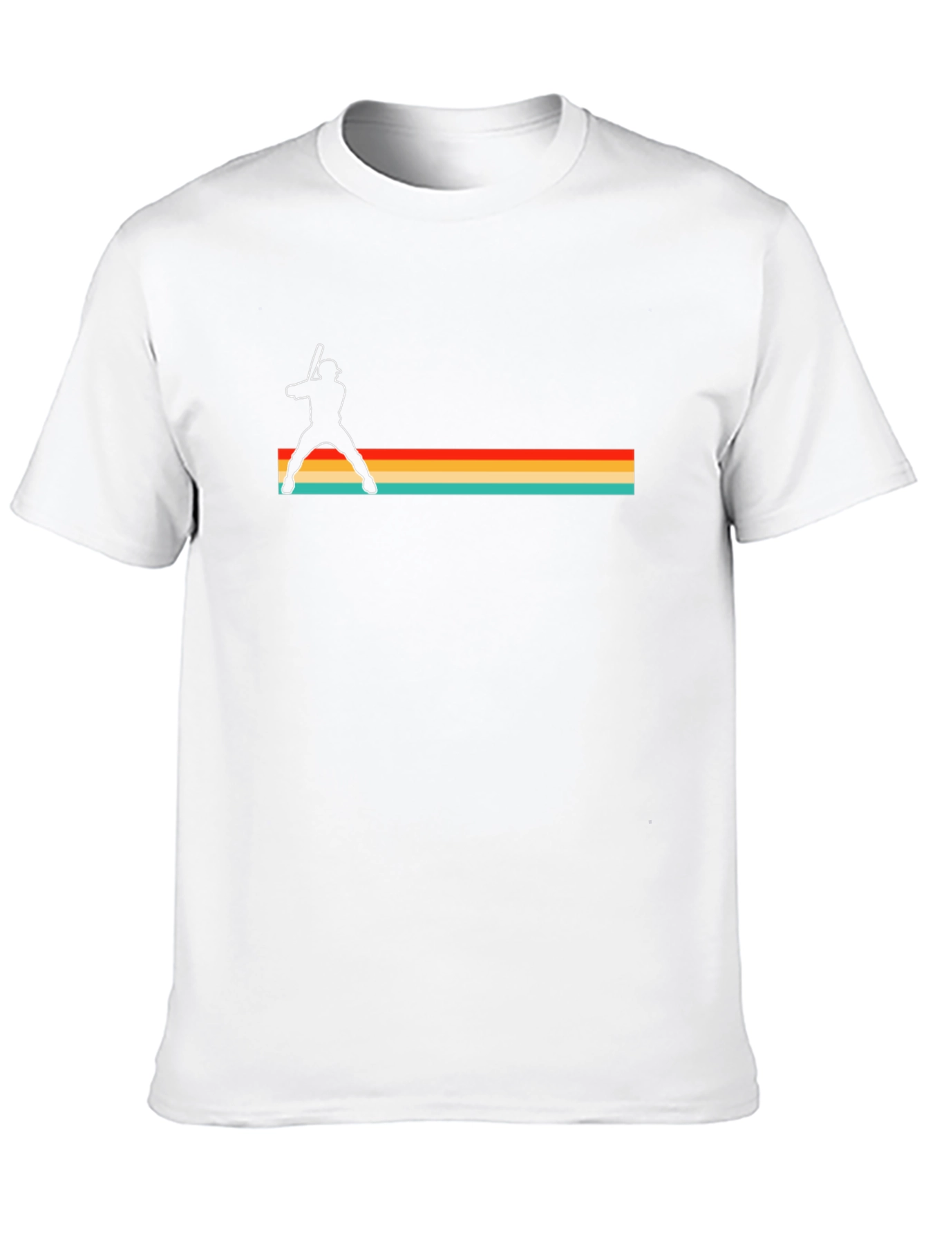 Retro Baseball Player Black T-Shirt