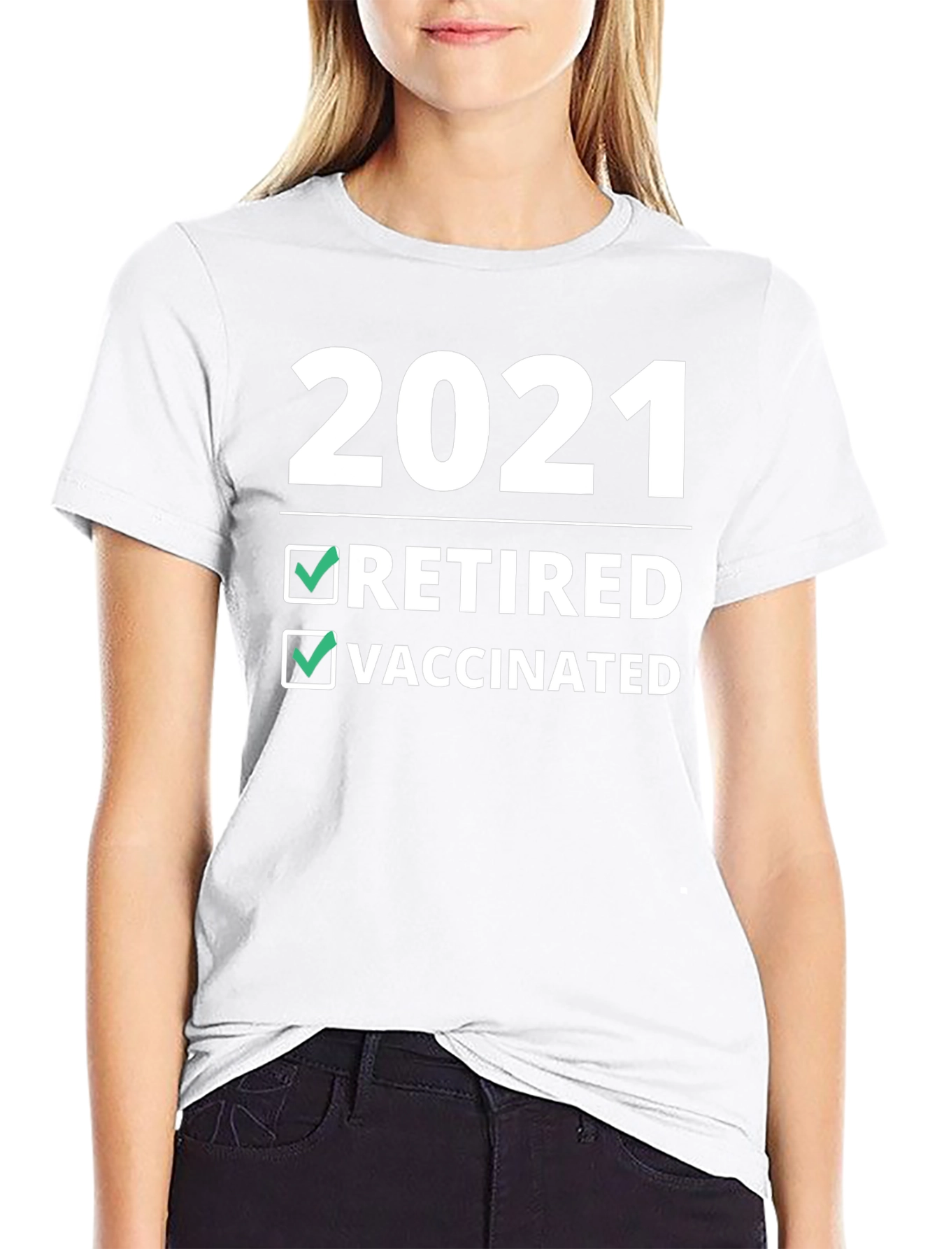 2021 Retired & Vaccinated T-Shirt - Novelty Graphic Tee