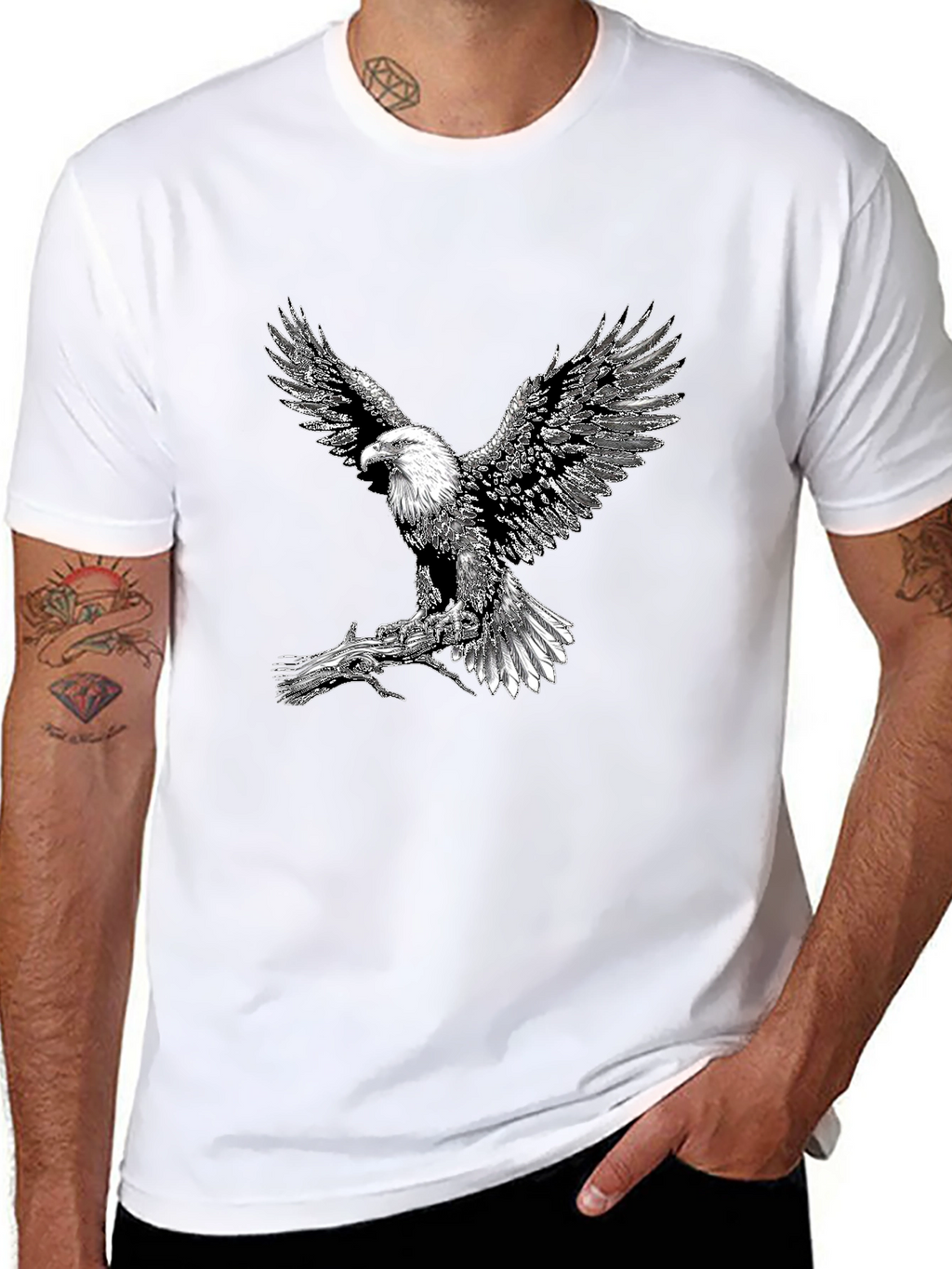 Eagle Graphic Tee - Black Short Sleeve