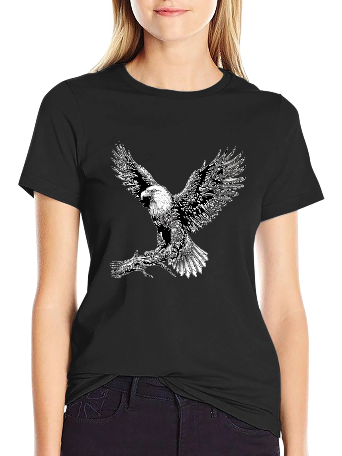 Eagle Graphic Tee - Black Short Sleeve