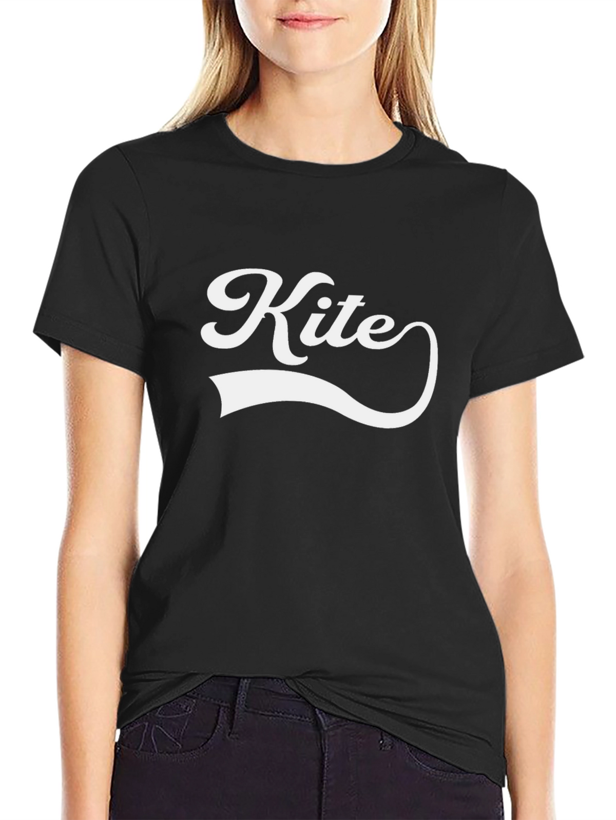 Kite Graphic Tee - Retro Style Black T-Shirt
