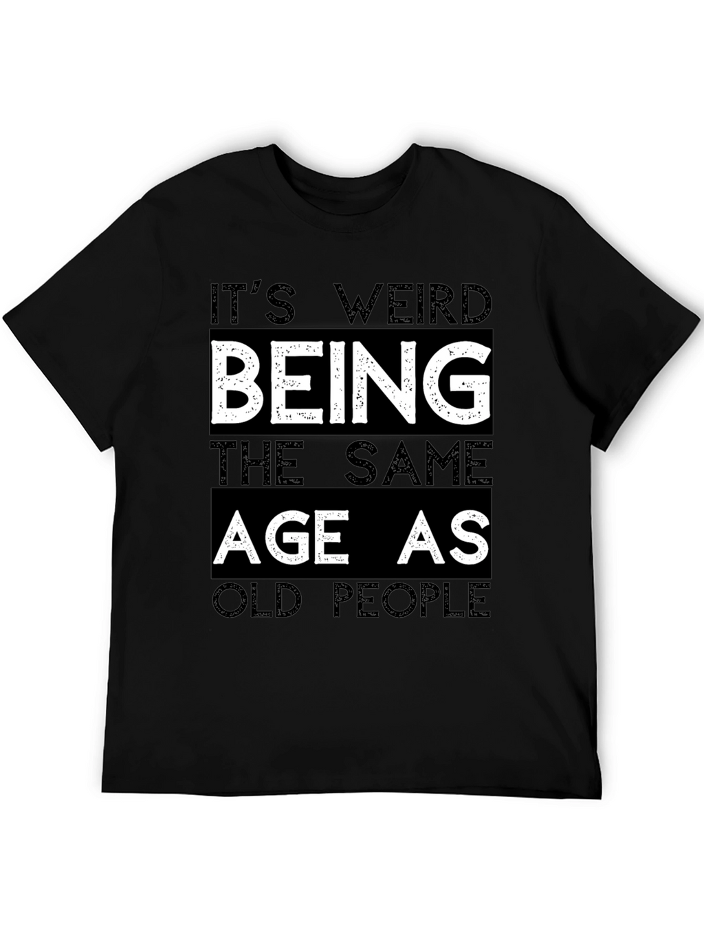 Funny Old People Black Graphic Tee for Men