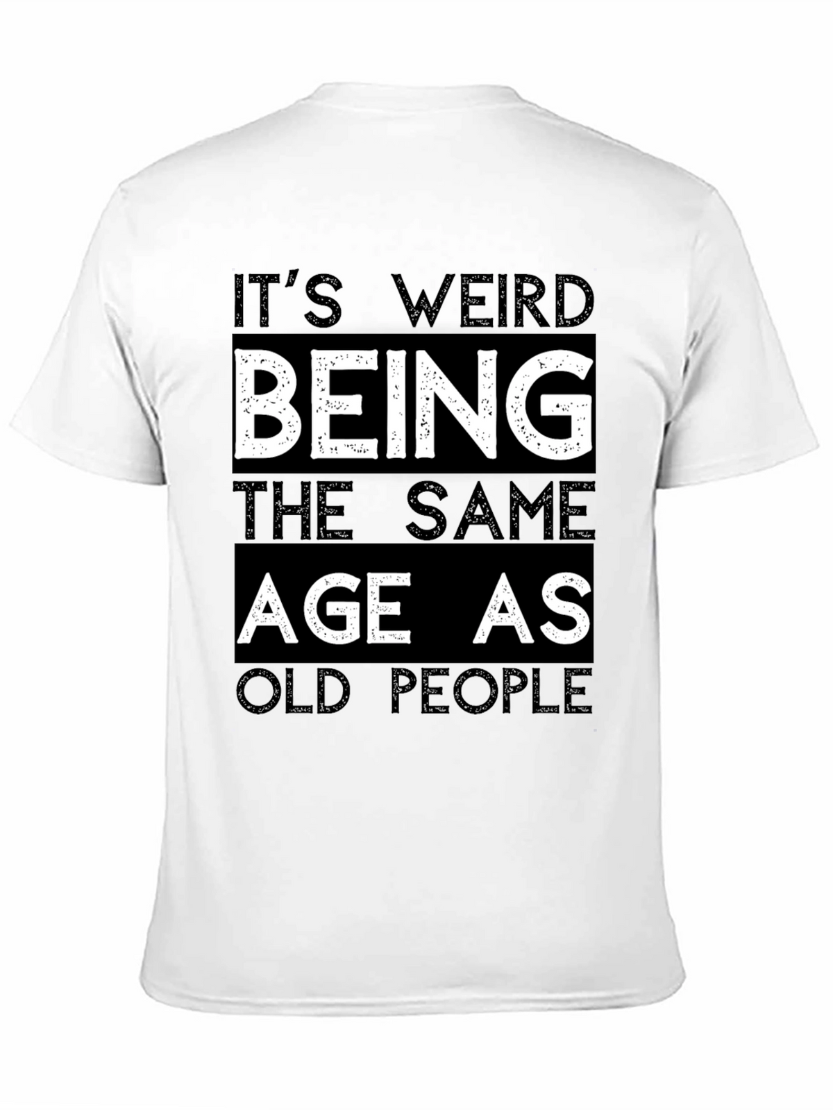 Funny Old People Black Graphic Tee for Men
